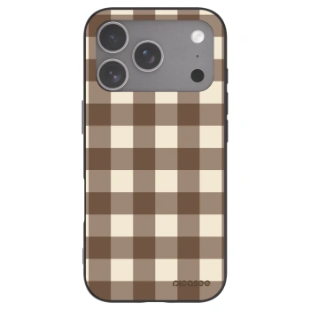 Picasee silikonový černý obal pro Apple iPhone 18 Pro - Brown grid