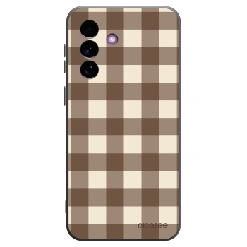Picasee silikonový černý obal pro Samsung Galaxy A37 - Brown grid