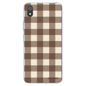 Picasee silikonový průhledný obal pro Xiaomi Redmi 7A - Brown grid