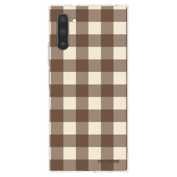 Picasee silikonový průhledný obal pro Samsung Galaxy Note 10 N970F - Brown grid