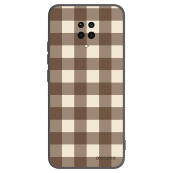 Picasee silikonový černý obal pro Xiaomi Redmi Note 9 Pro - Brown grid