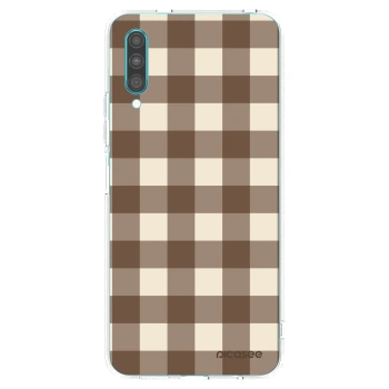 Picasee silikonový průhledný obal pro Samsung Galaxy A30s A307F - Brown grid