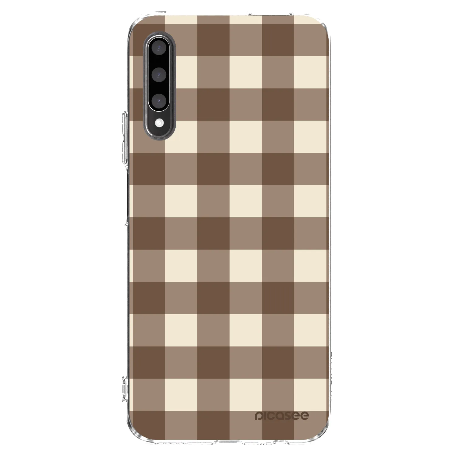 Picasee silikonový průhledný obal pro Honor 9X Pro - Brown grid