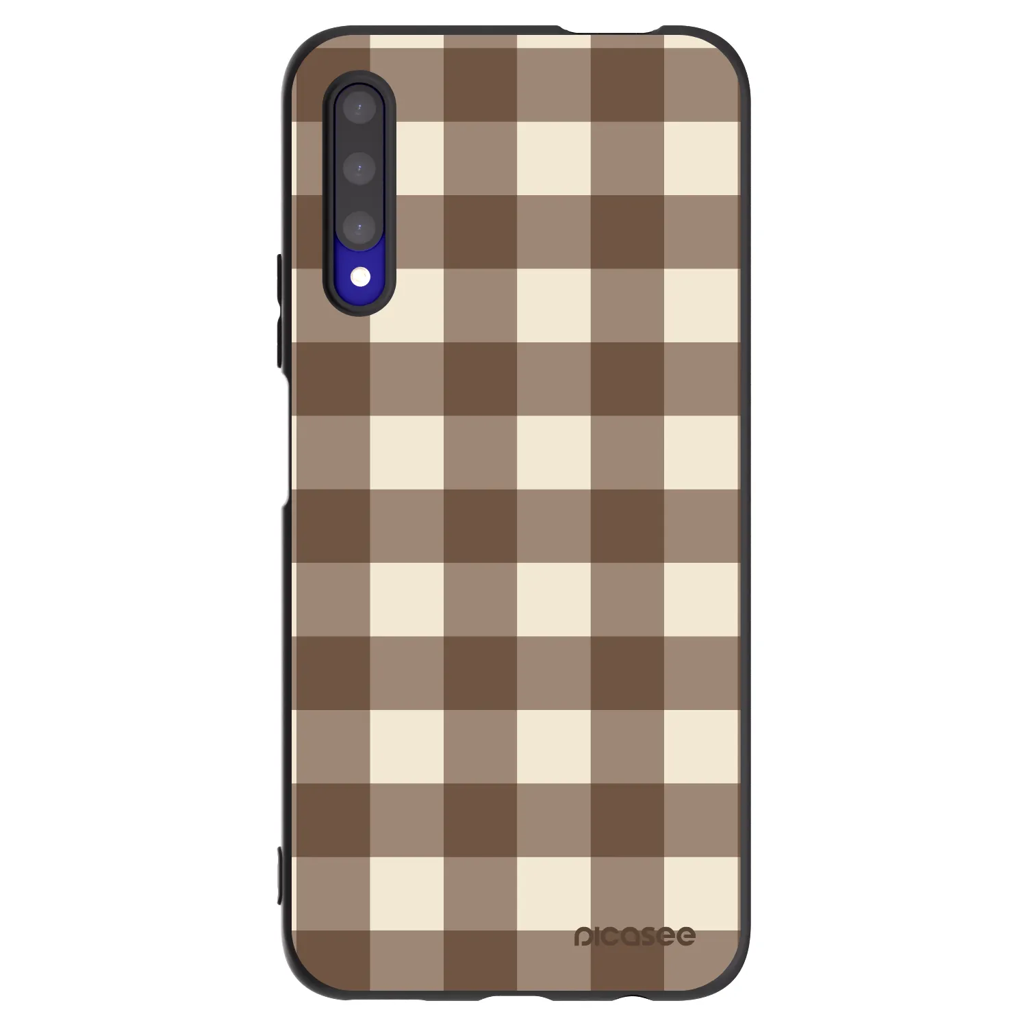 Picasee silikonový černý obal pro Honor 9X Pro - Brown grid