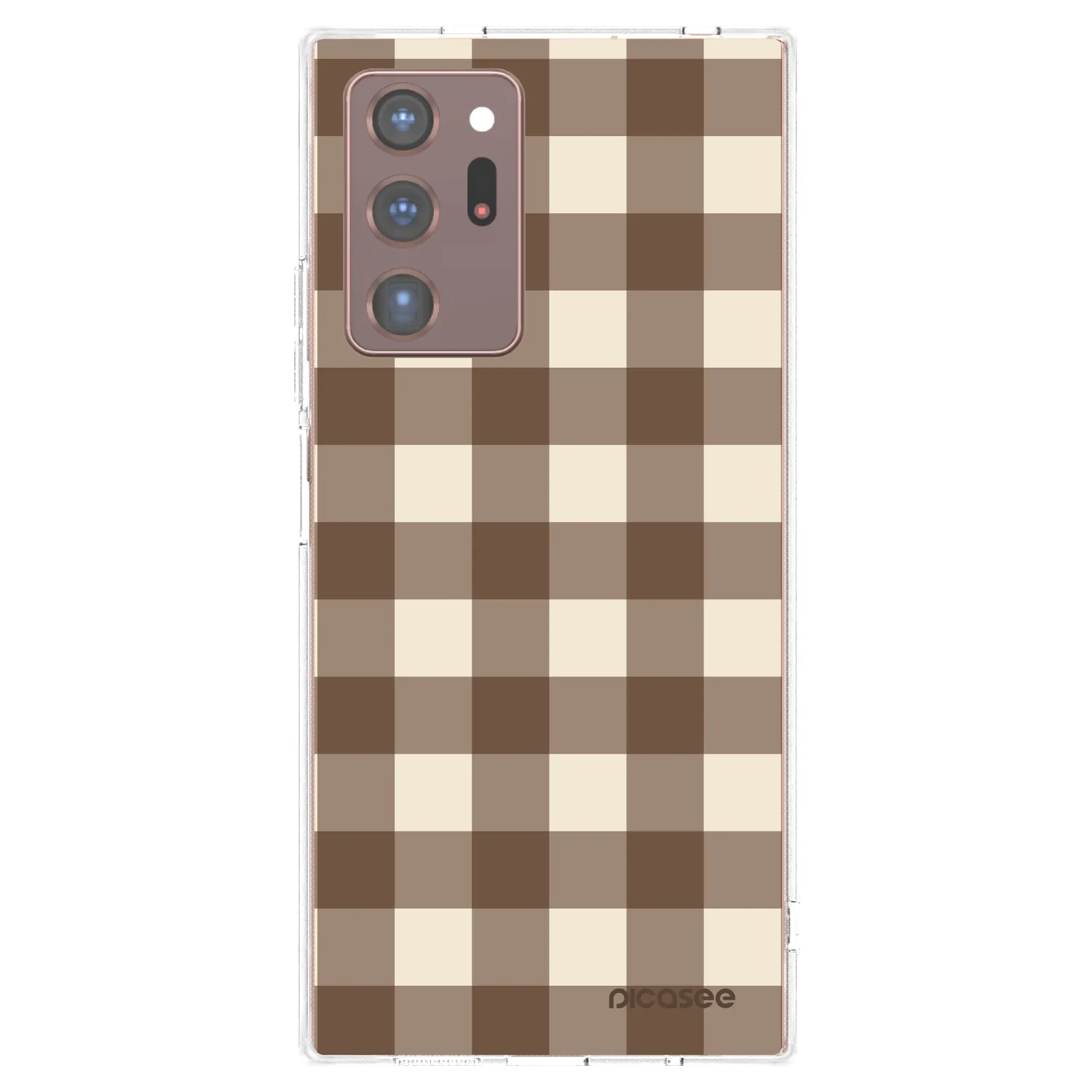 Picasee silikonový průhledný obal pro Samsung Galaxy Note 20 Ultra - Brown grid