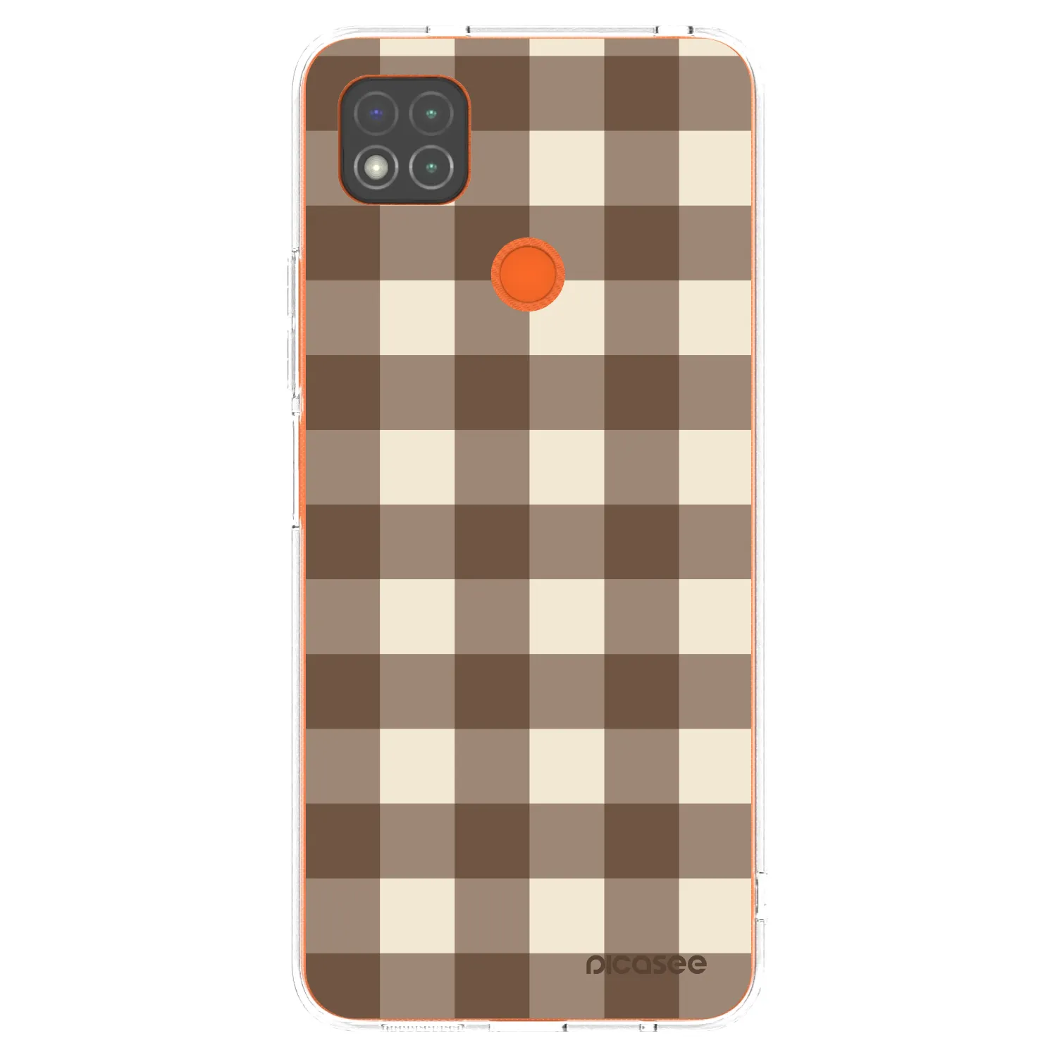 Picasee silikonový průhledný obal pro Xiaomi Redmi 9C - Brown grid