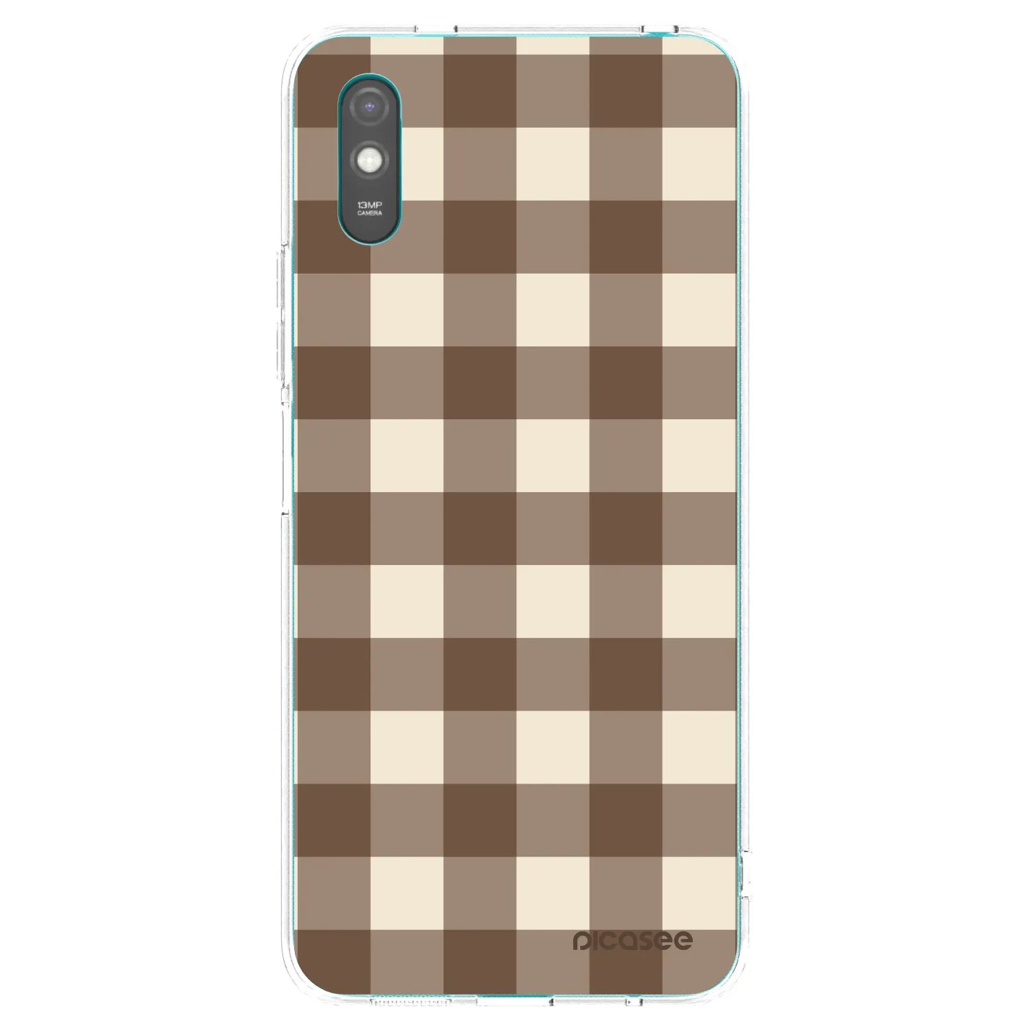 Picasee silikonový průhledný obal pro Xiaomi Redmi 9A - Brown grid
