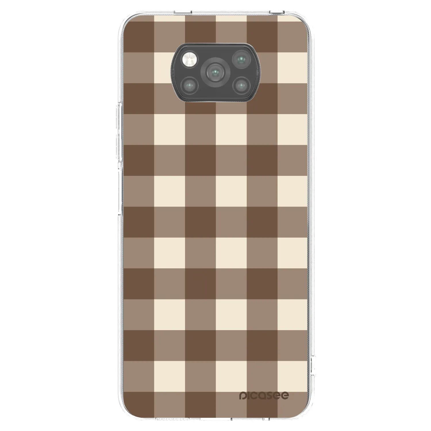 Picasee silikonový černý obal pro Xiaomi Poco X3 - Brown grid