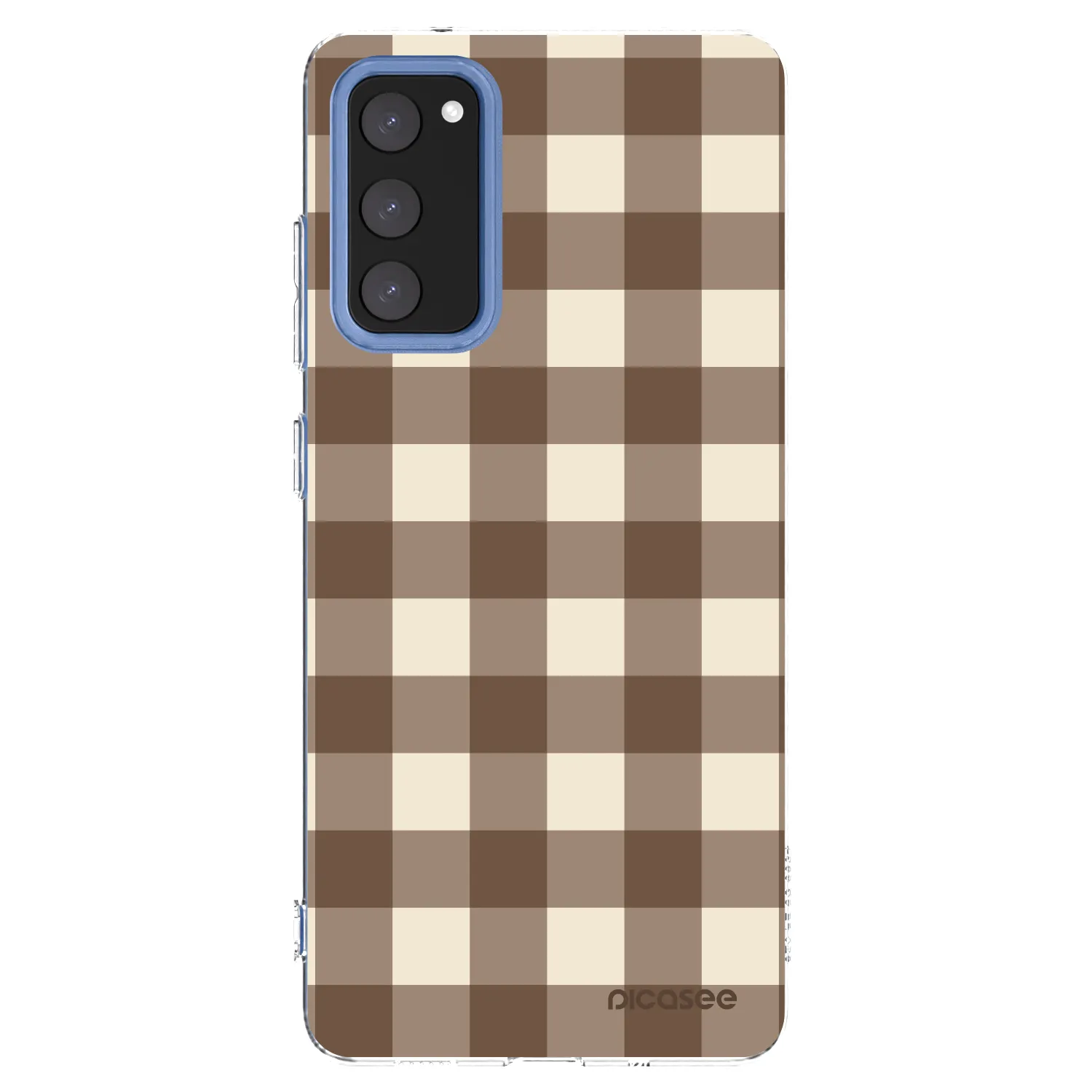 Picasee silikonový průhledný obal pro Samsung Galaxy S20 FE - Brown grid