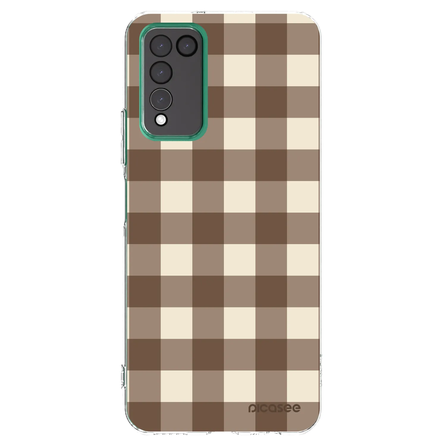 Picasee silikonový průhledný obal pro Honor 10X Lite - Brown grid