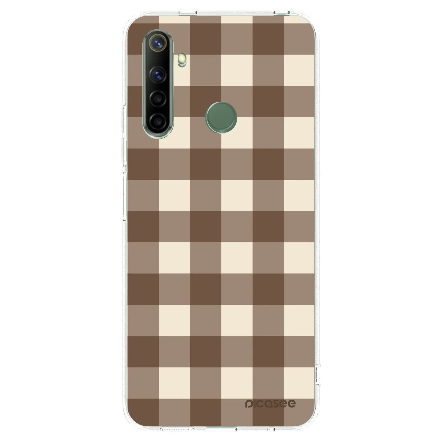Picasee silikonový průhledný obal pro Realme 6i - Brown grid