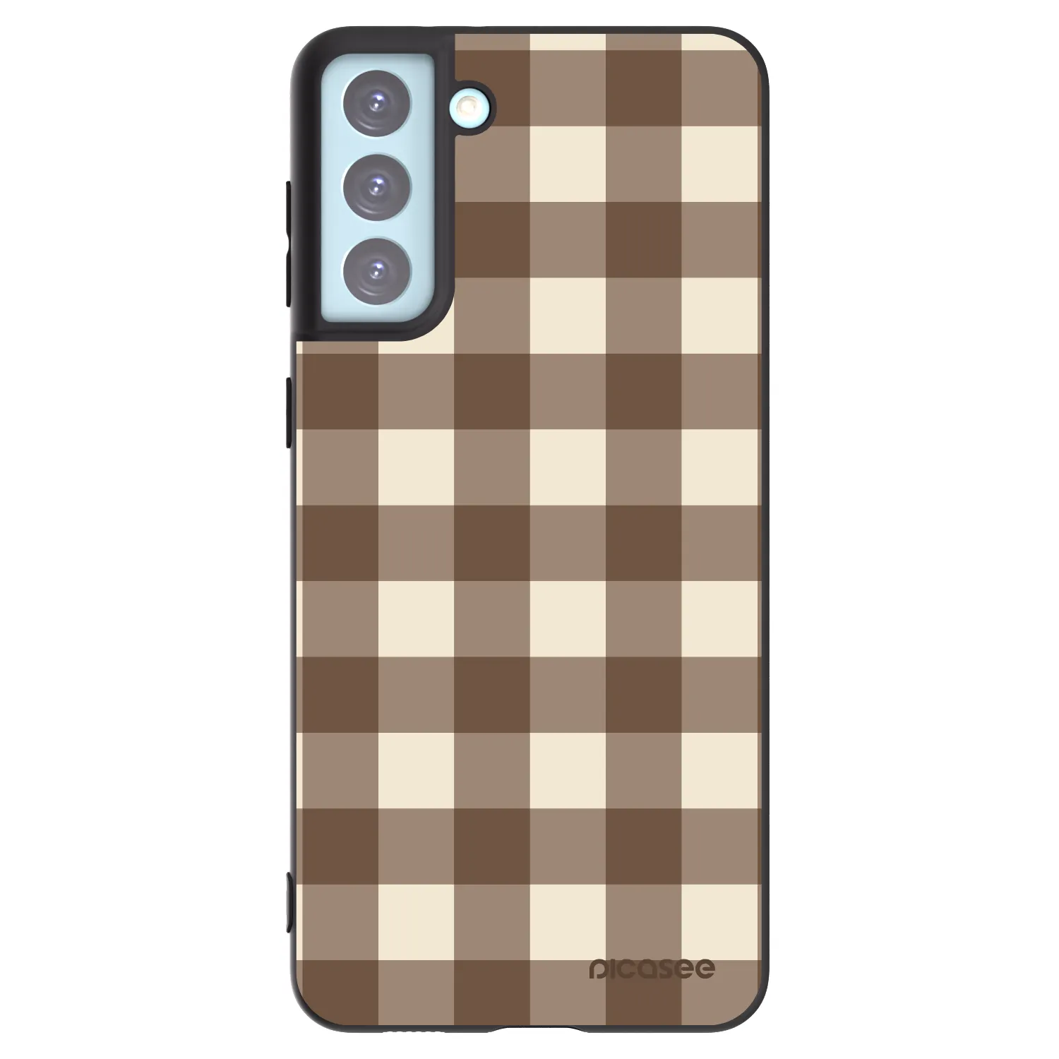 Picasee silikonový černý obal pro Samsung Galaxy S21+ 5G G996F - Brown grid