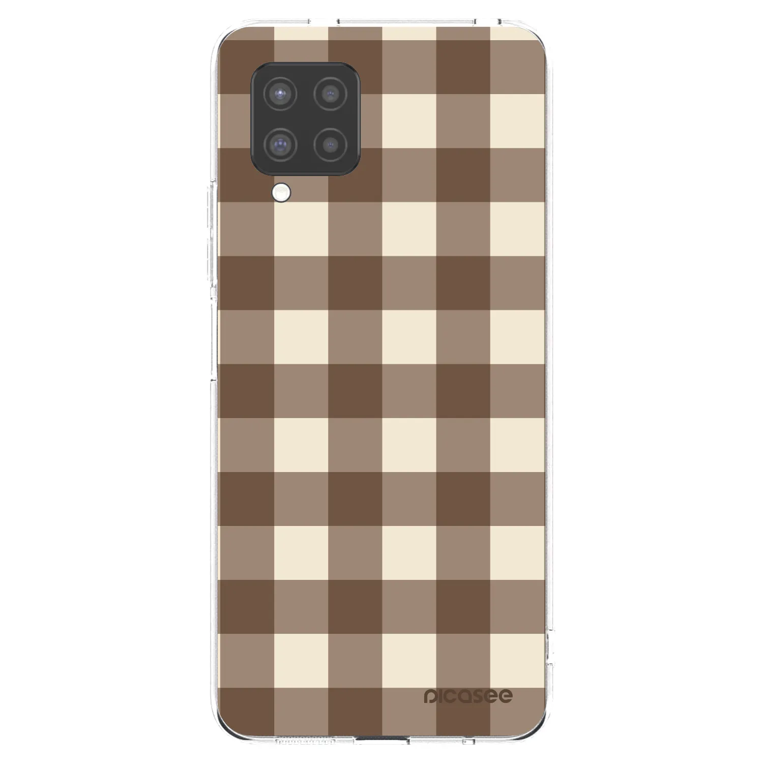 Picasee silikonový průhledný obal pro Samsung Galaxy A42 A426B - Brown grid