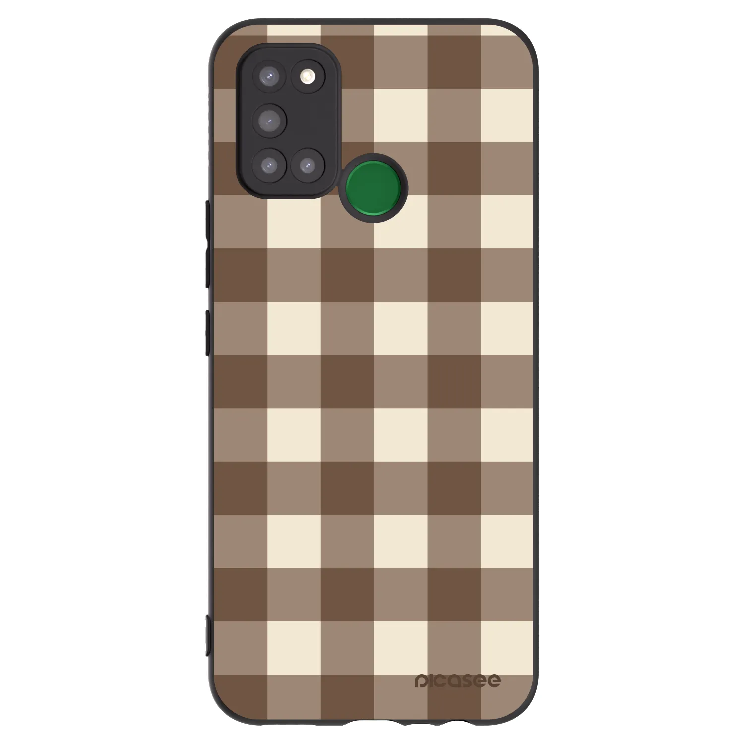 Picasee silikonový černý obal pro Realme 7i - Brown grid