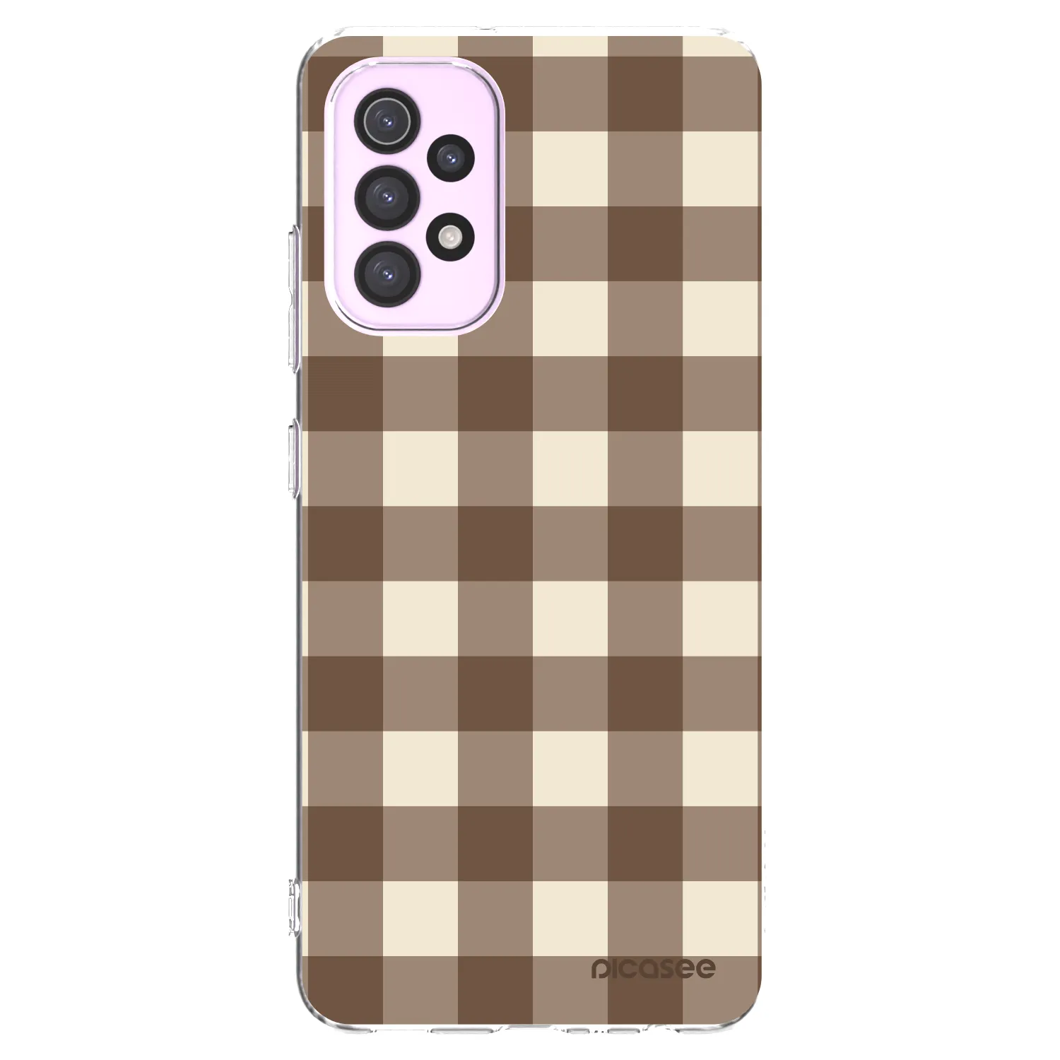 Picasee silikonový průhledný obal pro Samsung Galaxy A32 5G A326B - Brown grid