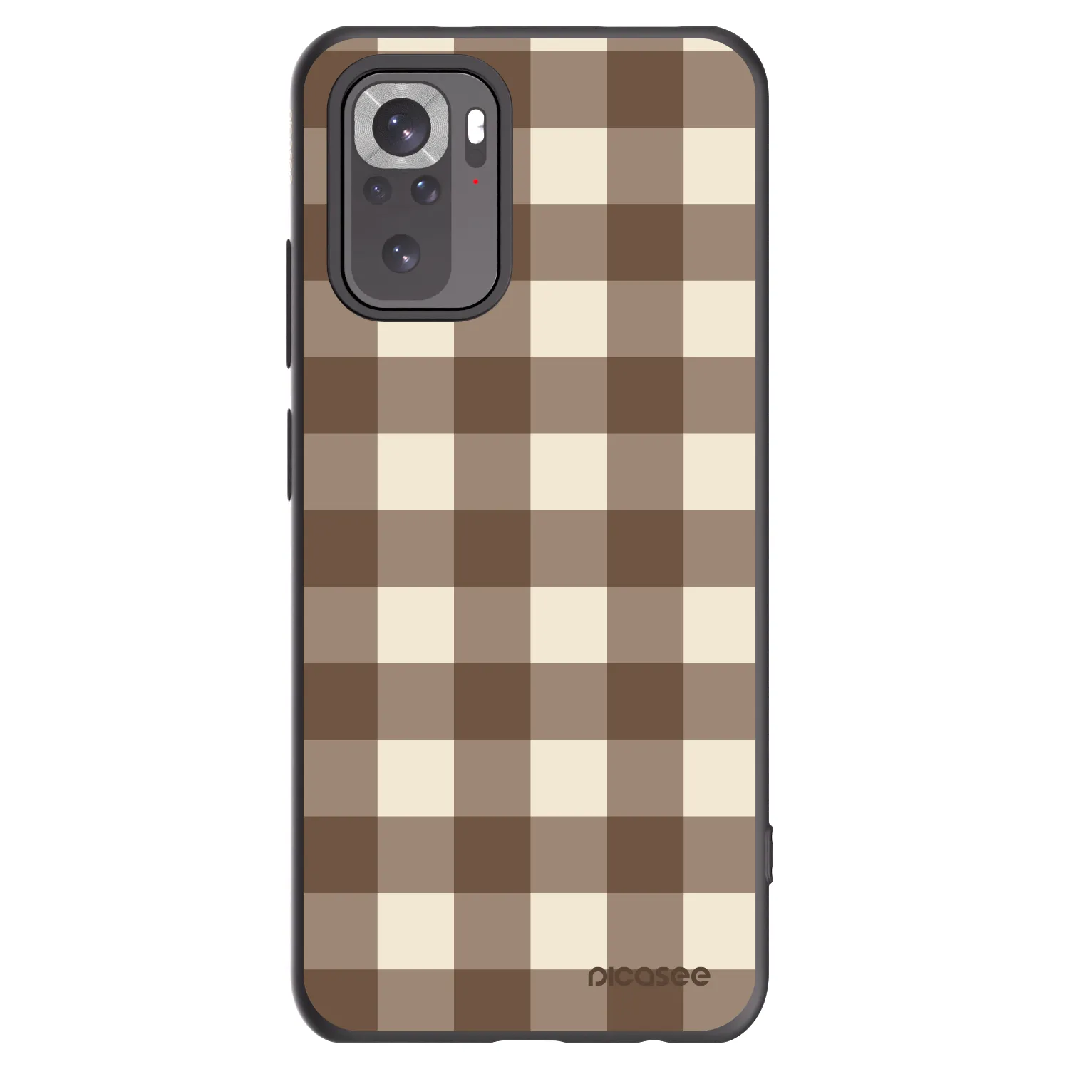 Picasee silikonový černý obal pro Xiaomi Redmi Note 10S - Brown grid