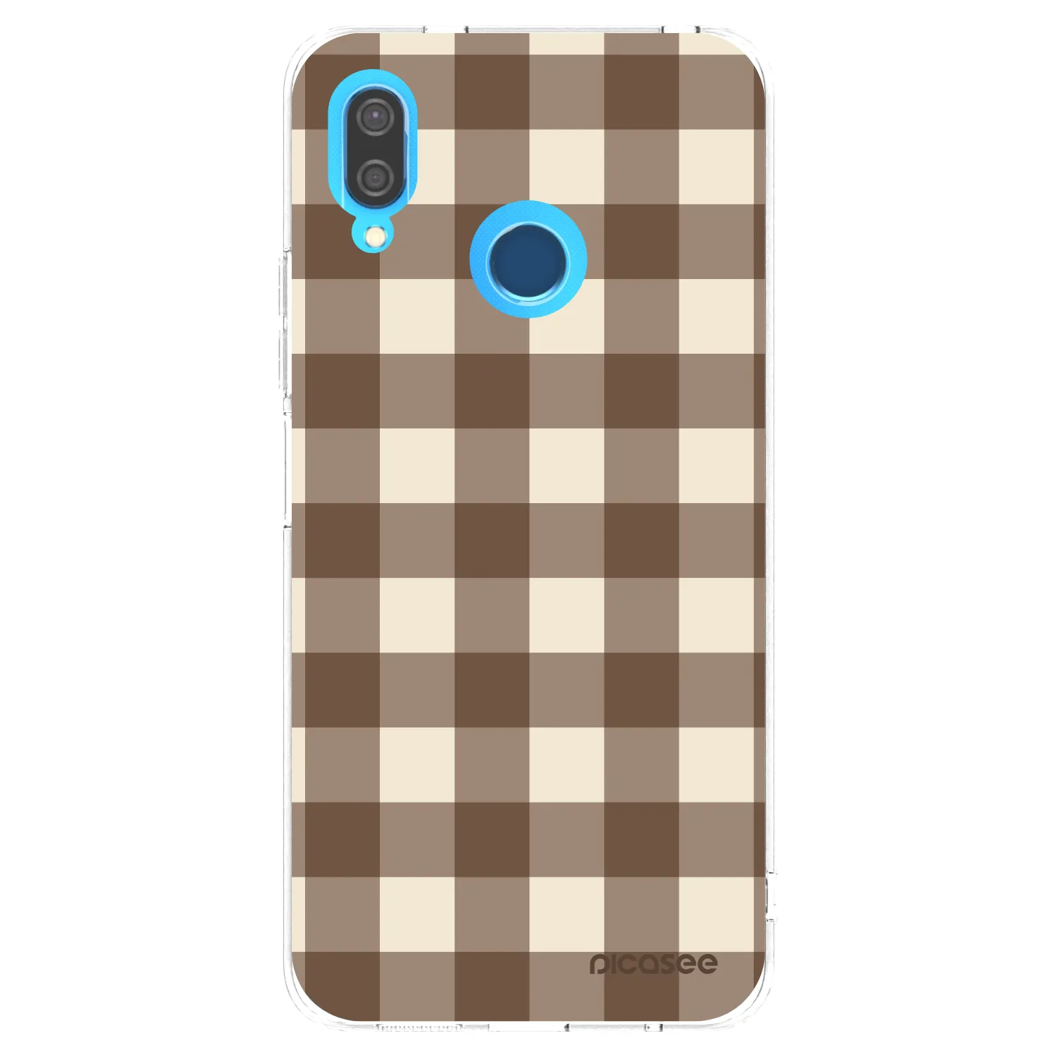 Picasee silikonový průhledný obal pro Huawei P20 Lite - Brown grid