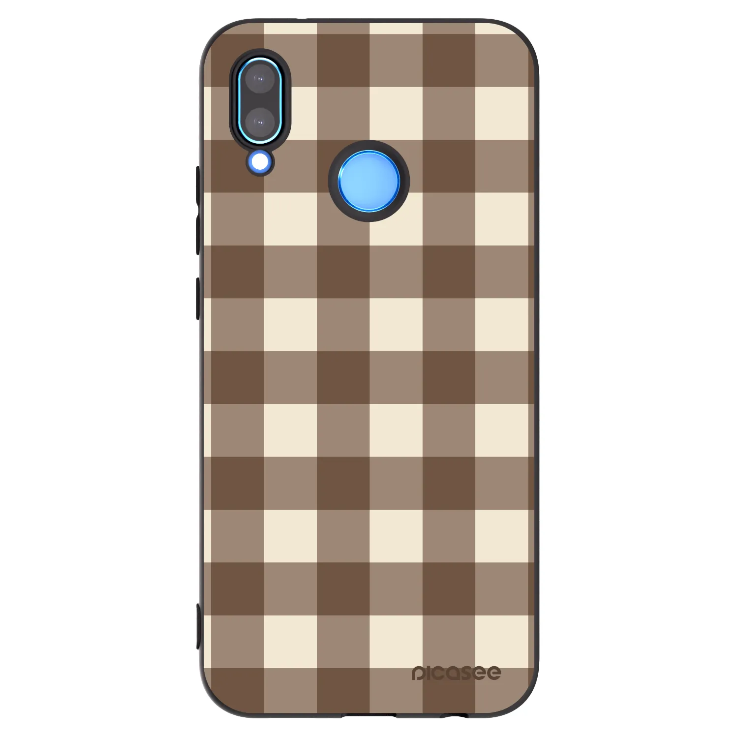Picasee silikonový černý obal pro Huawei P20 Lite - Brown grid