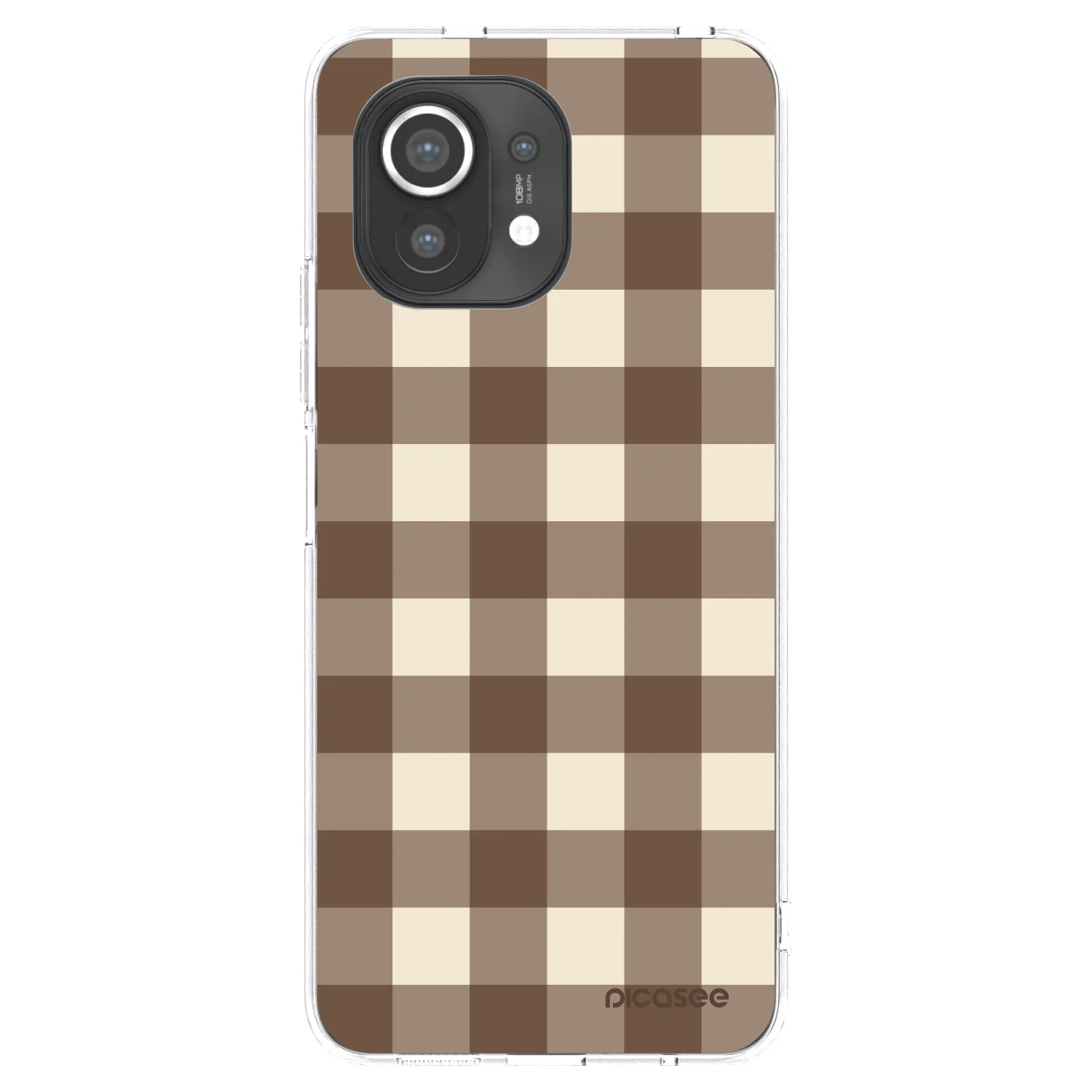 Picasee silikonový průhledný obal pro Xiaomi Mi 11 - Brown grid