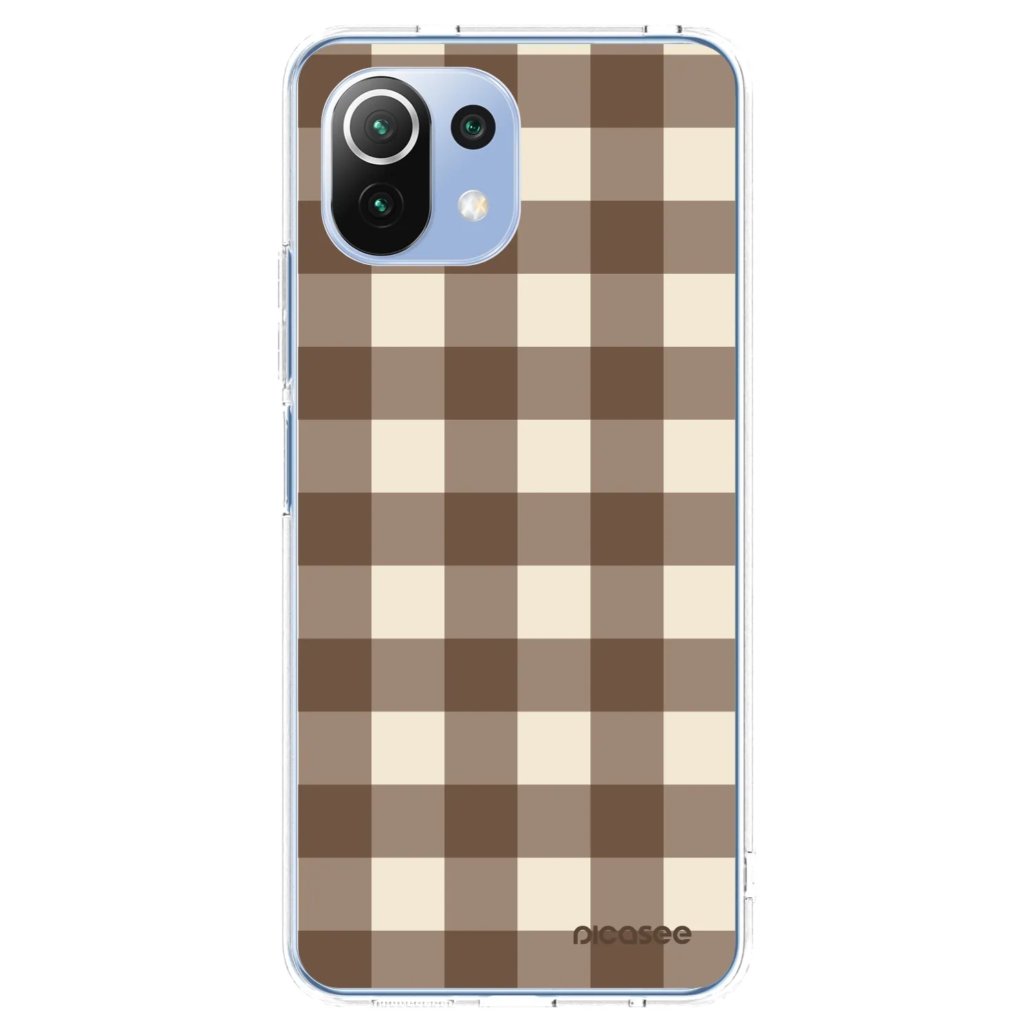 Picasee silikonový průhledný obal pro Xiaomi Mi 11 Lite - Brown grid
