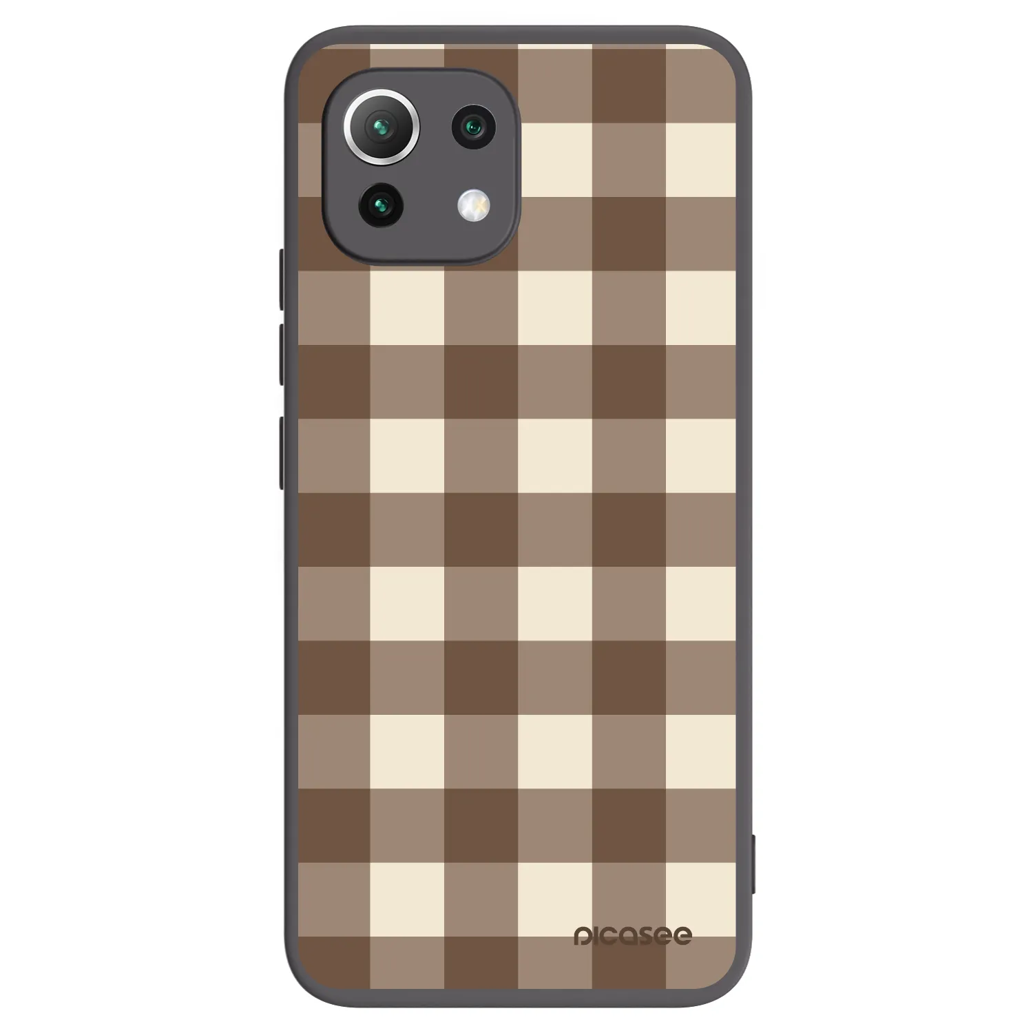 Picasee silikonový černý obal pro Xiaomi Mi 11 Lite - Brown grid