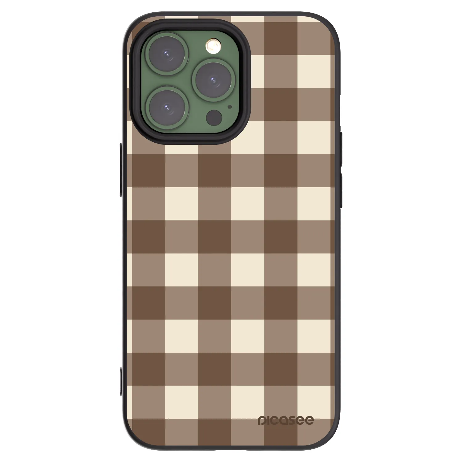 Picasee silikonový černý obal pro Apple iPhone 13 Pro - Brown grid