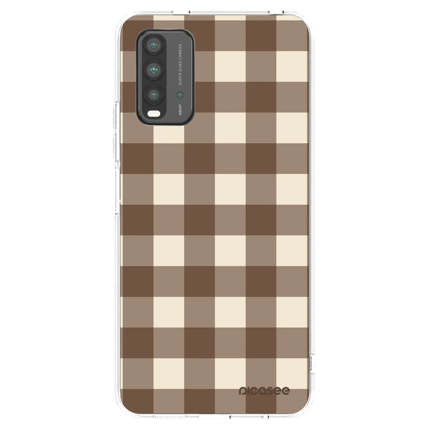 Picasee silikonový černý obal pro Xiaomi Redmi 9T - Brown grid