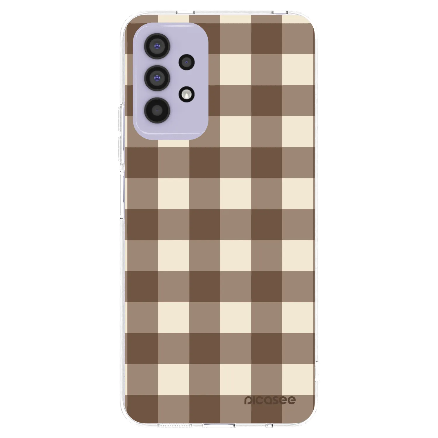Picasee silikonový průhledný obal pro Samsung Galaxy A32 4G SM-A325F - Brown grid