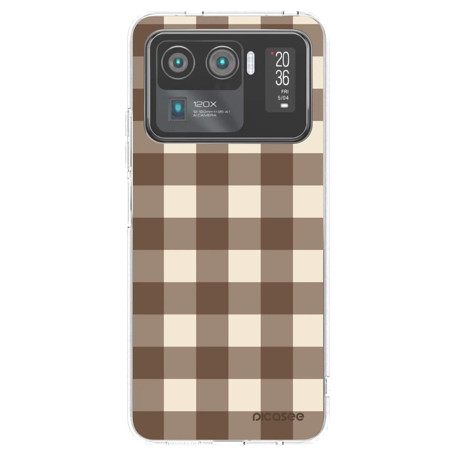 Picasee silikonový průhledný obal pro Xiaomi Mi 11 Ultra - Brown grid
