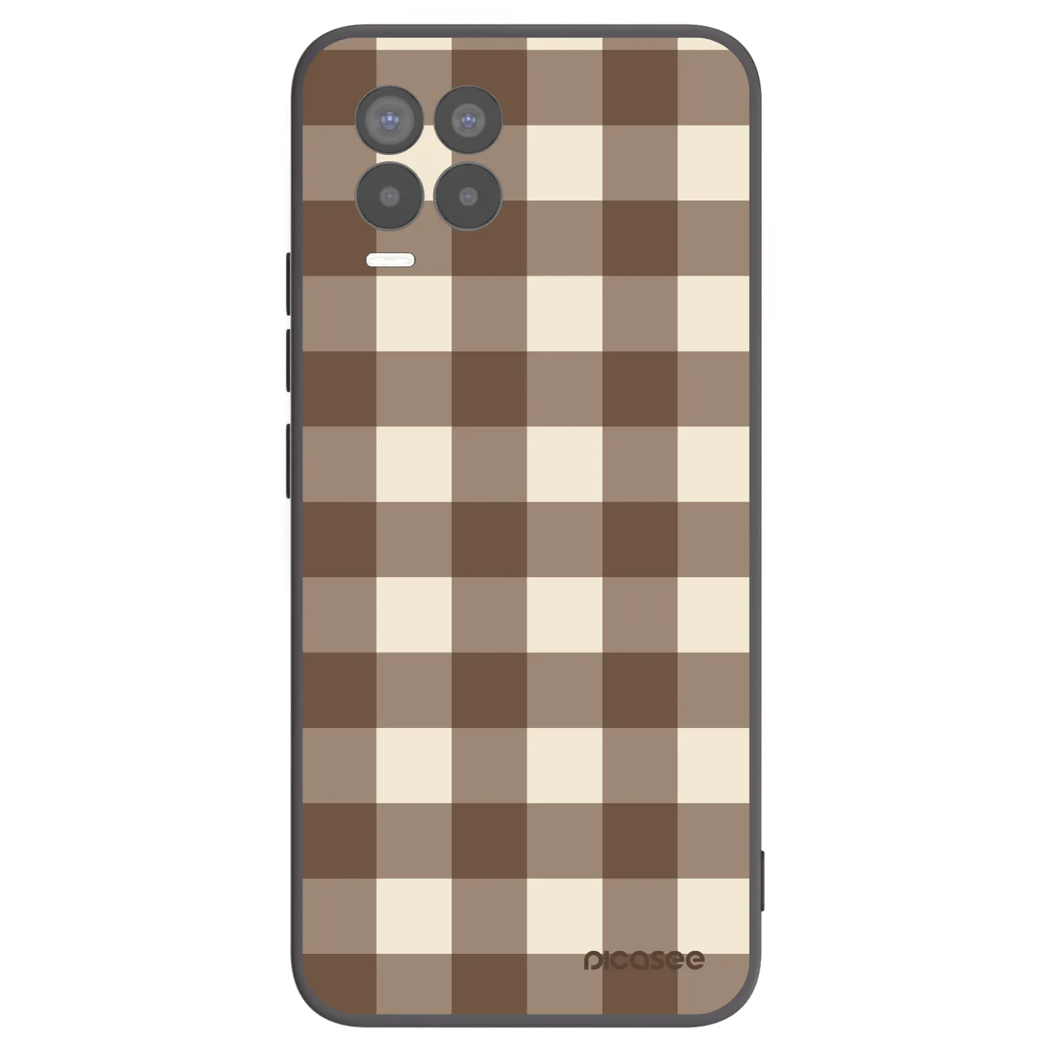 Picasee silikonový černý obal pro Realme 8 4G - Brown grid