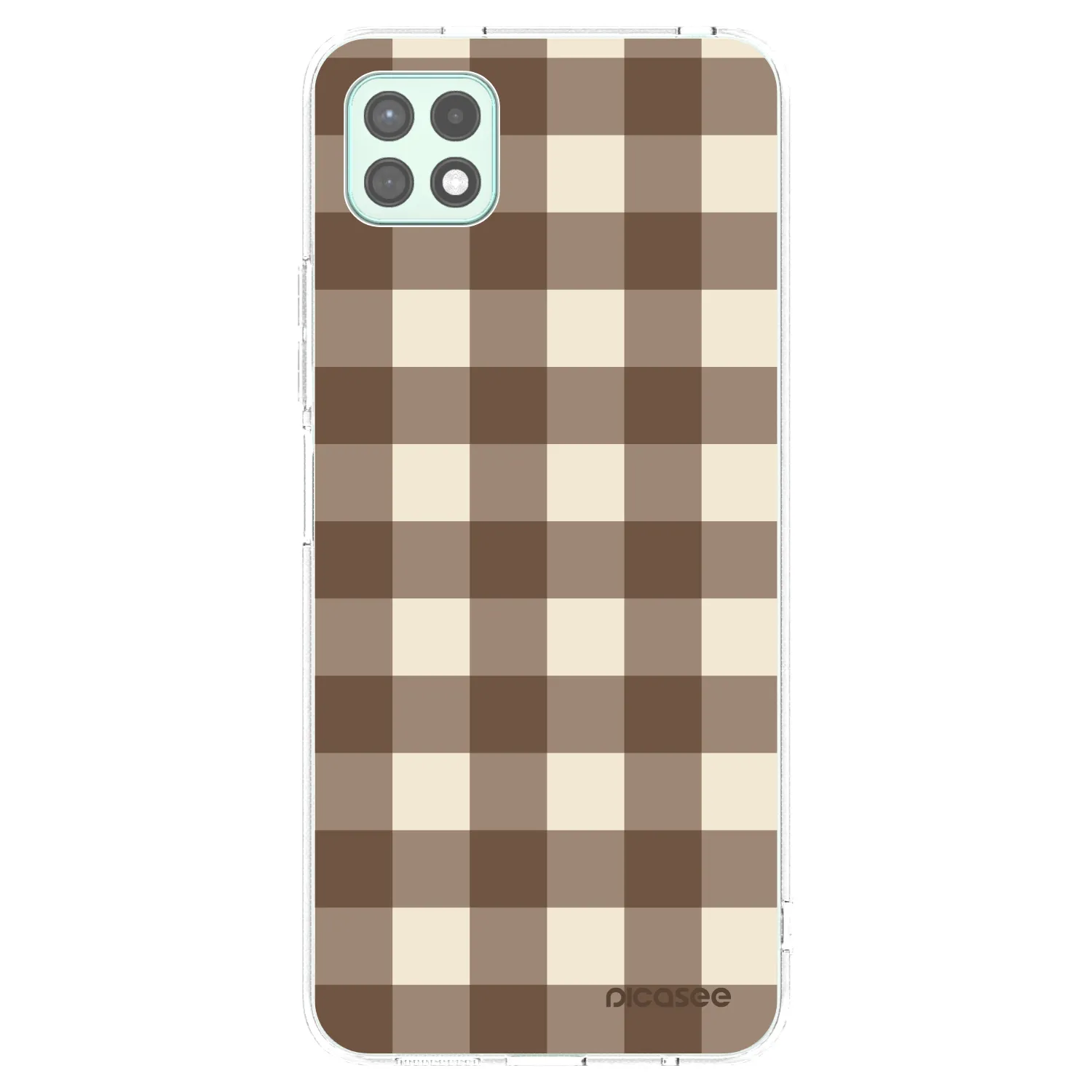 Picasee silikonový průhledný obal pro Samsung Galaxy A22 A226B 5G - Brown grid