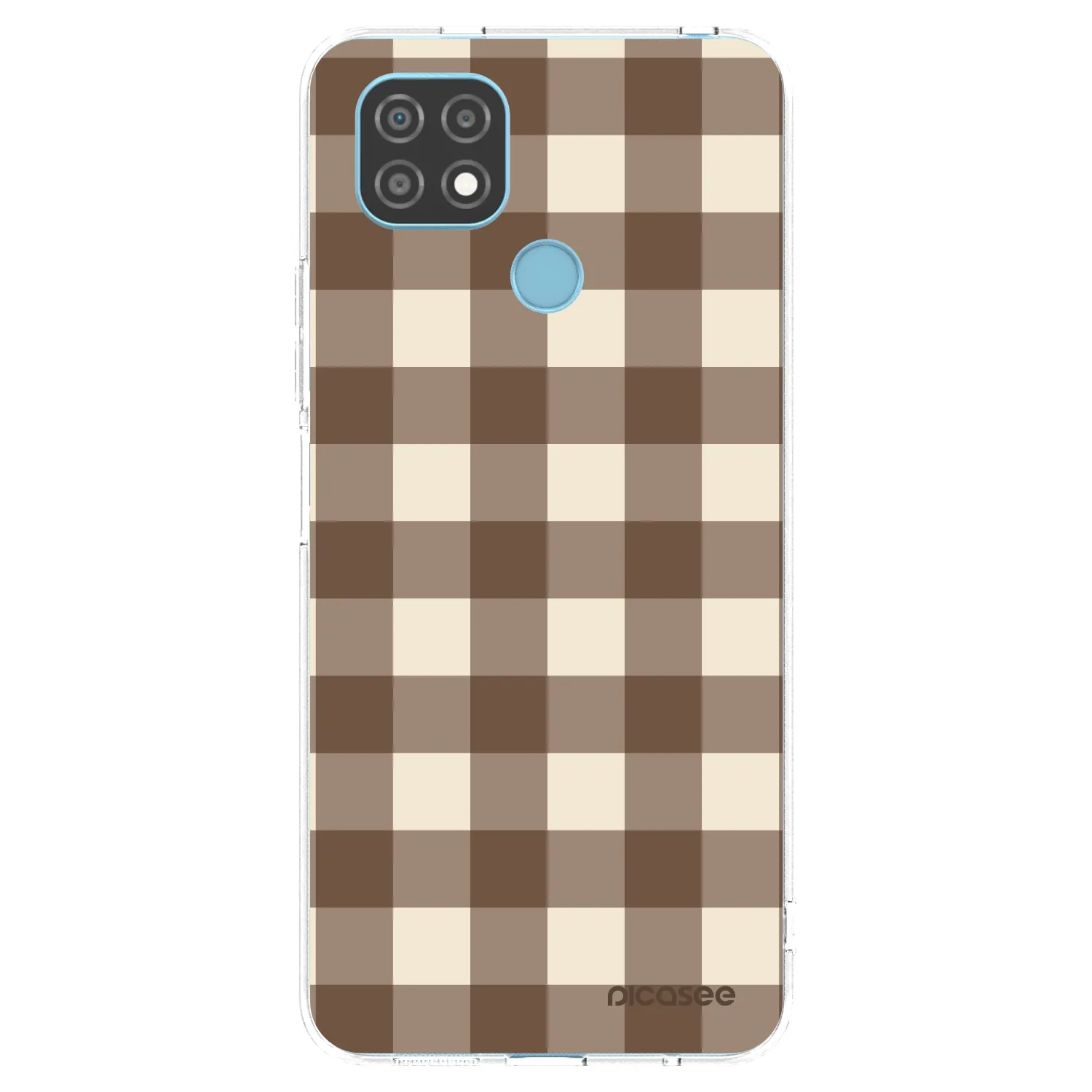 Picasee silikonový průhledný obal pro Realme C21 - Brown grid
