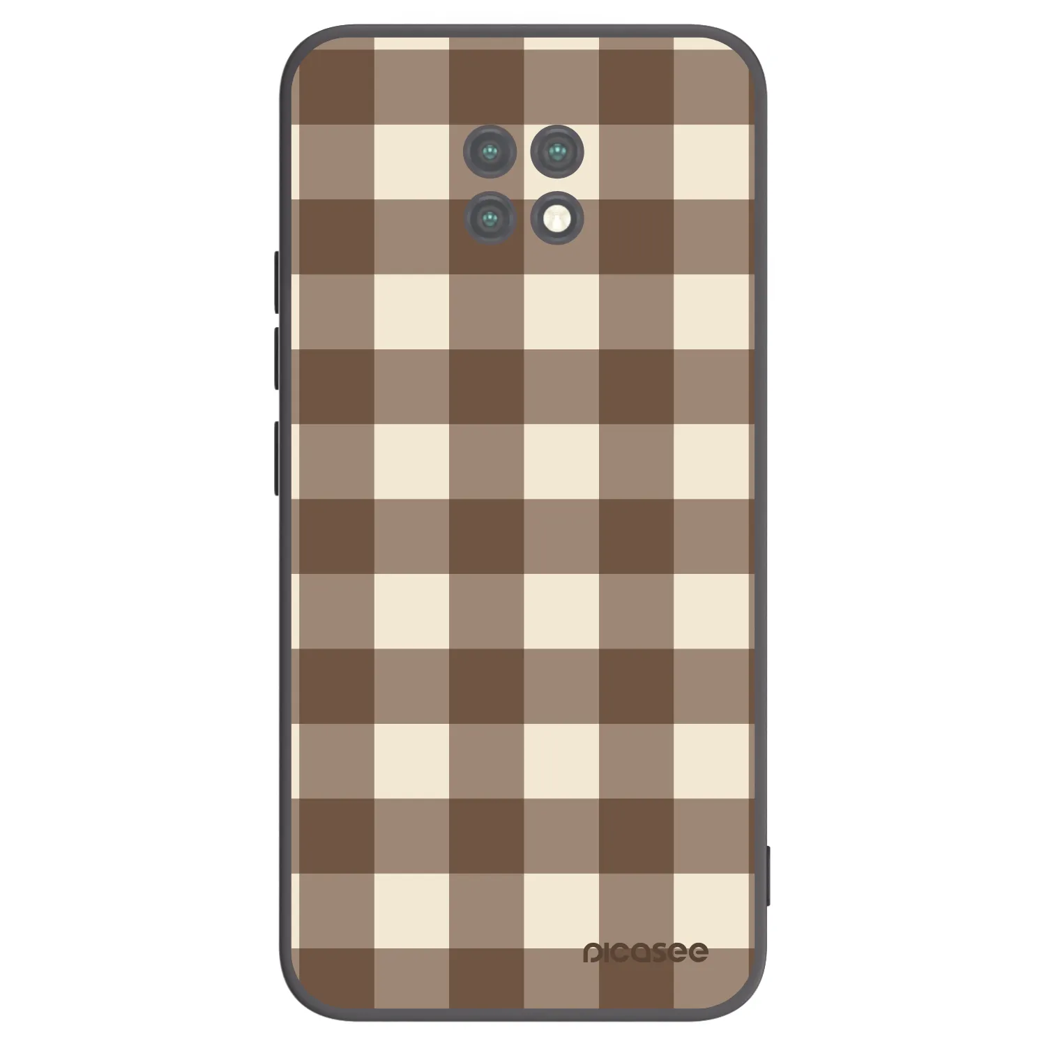 Picasee silikonový černý obal pro Xiaomi Redmi Note 9T - Brown grid