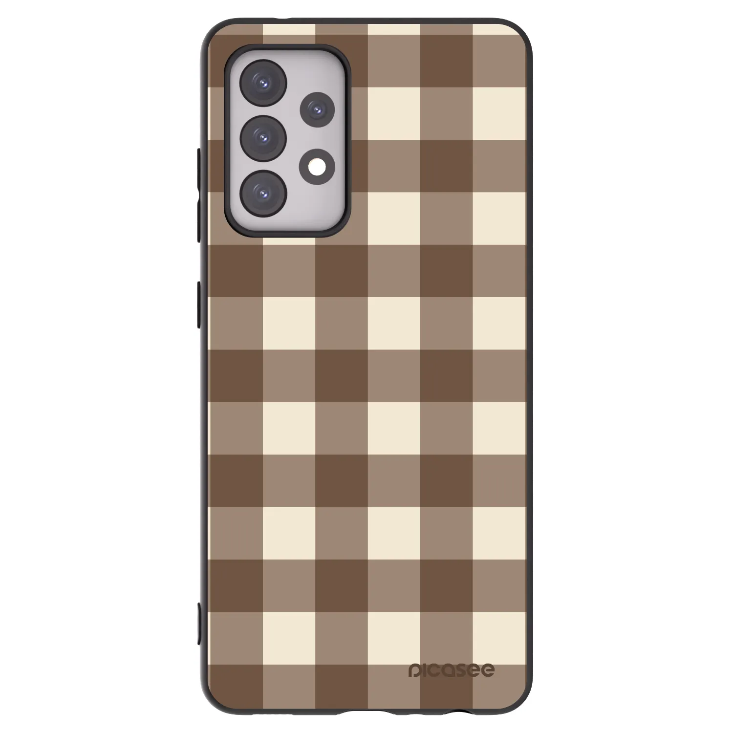Picasee silikonový černý obal pro Samsung Galaxy A52s 5G A528B - Brown grid