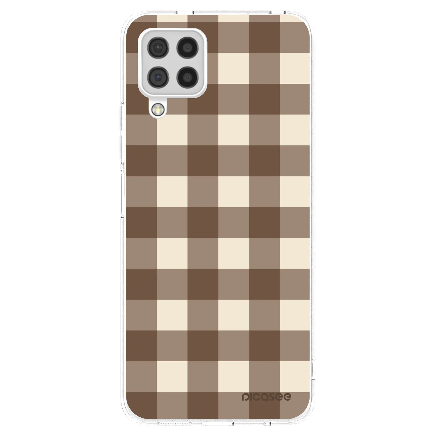 Picasee silikonový průhledný obal pro Samsung Galaxy A22 A225F 4G - Brown grid