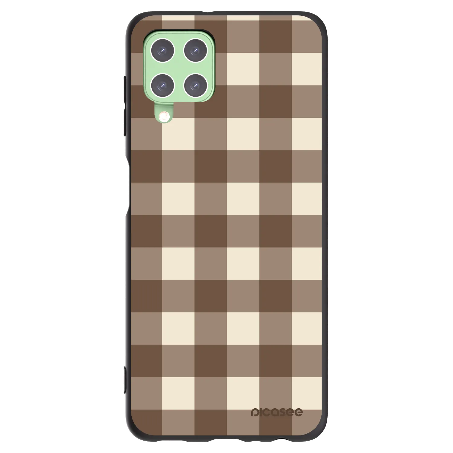 Picasee silikonový černý obal pro Samsung Galaxy A22 A225F 4G - Brown grid