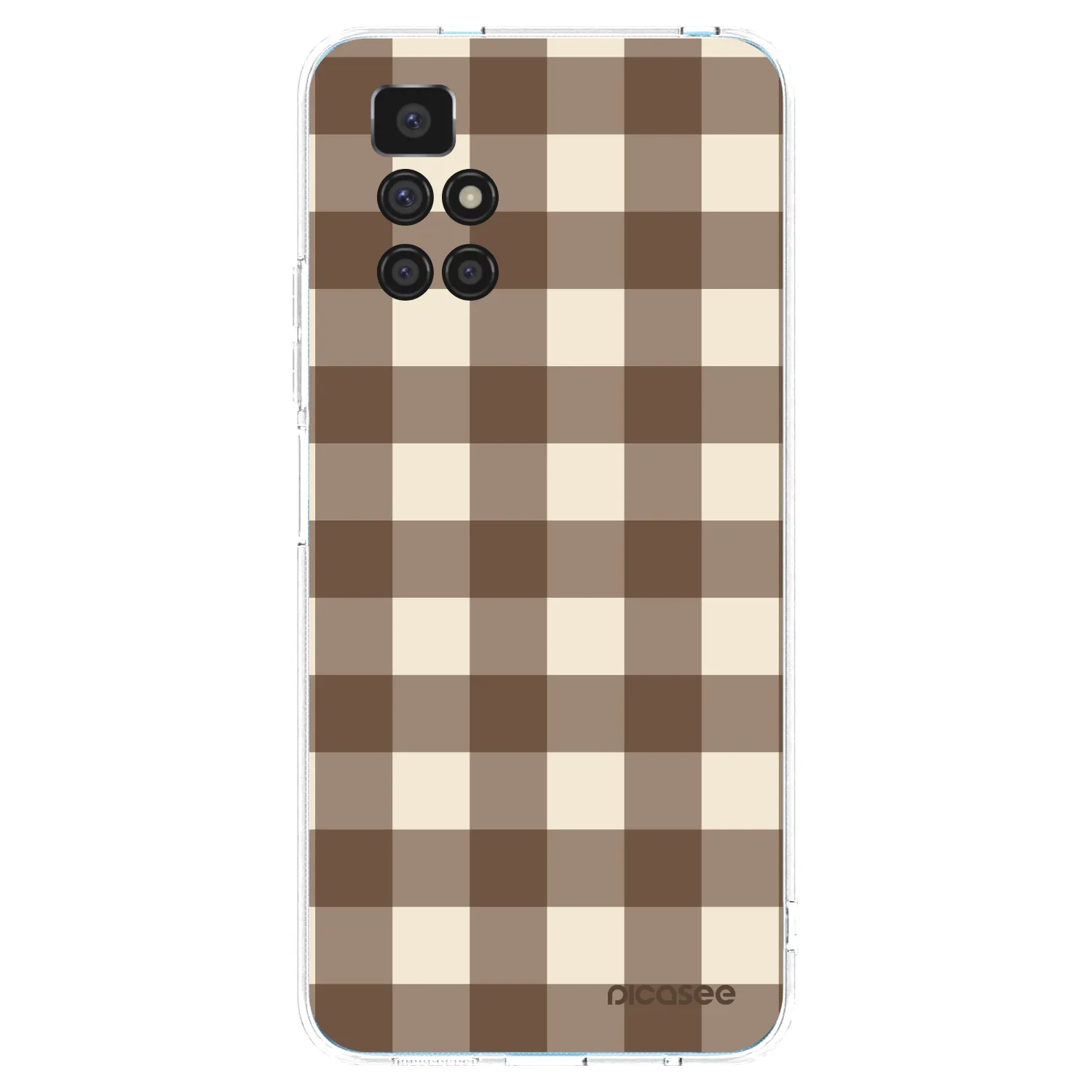 Picasee silikonový průhledný obal pro Xiaomi Redmi 10 - Brown grid