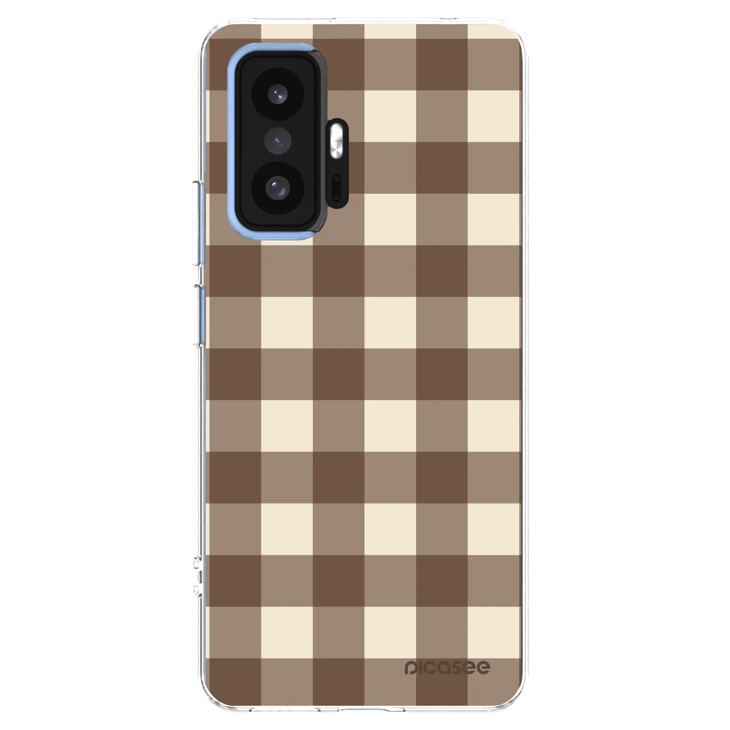 Picasee silikonový průhledný obal pro Xiaomi 11T - Brown grid