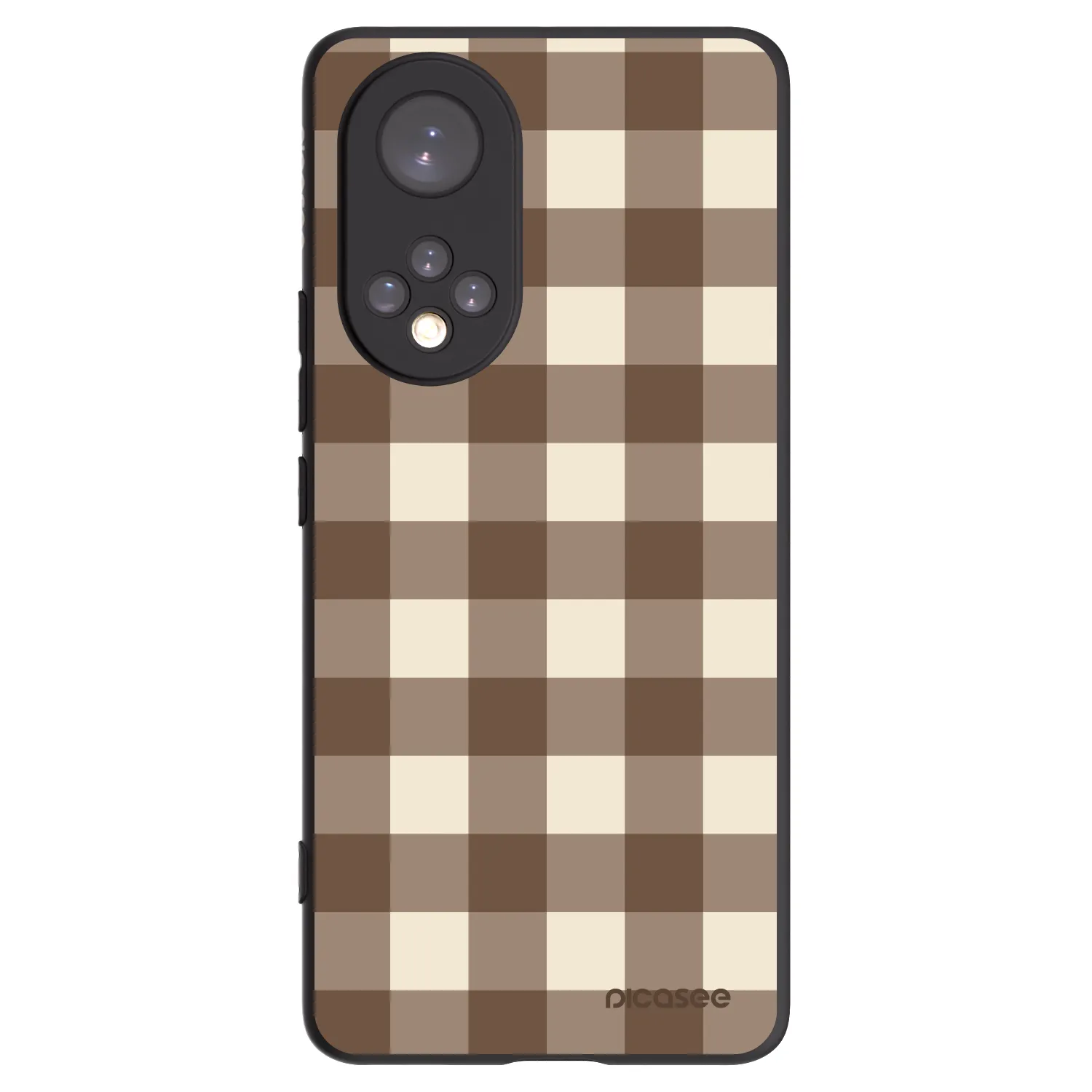 Picasee silikonový černý obal pro Honor 50 5G - Brown grid