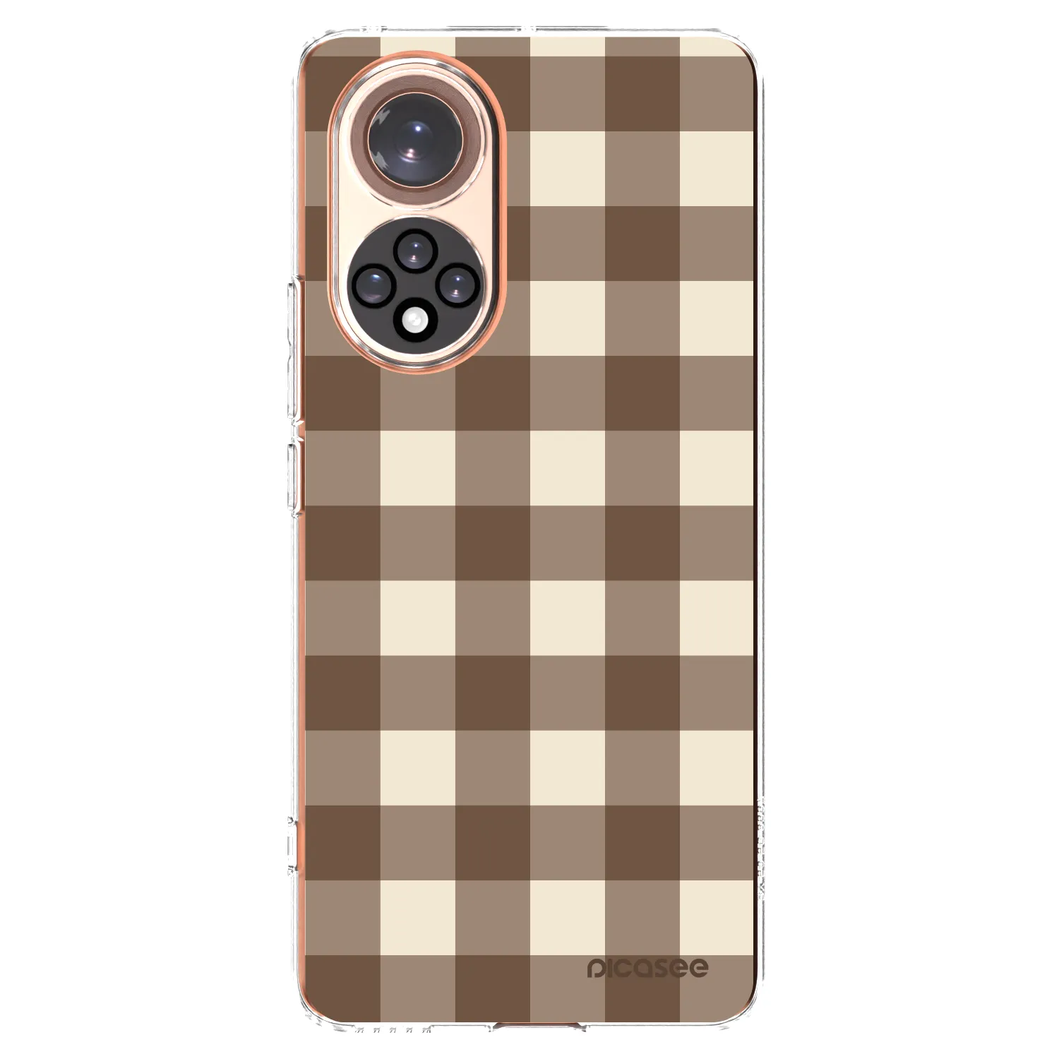 Picasee silikonový průhledný obal pro Honor 50 5G - Brown grid