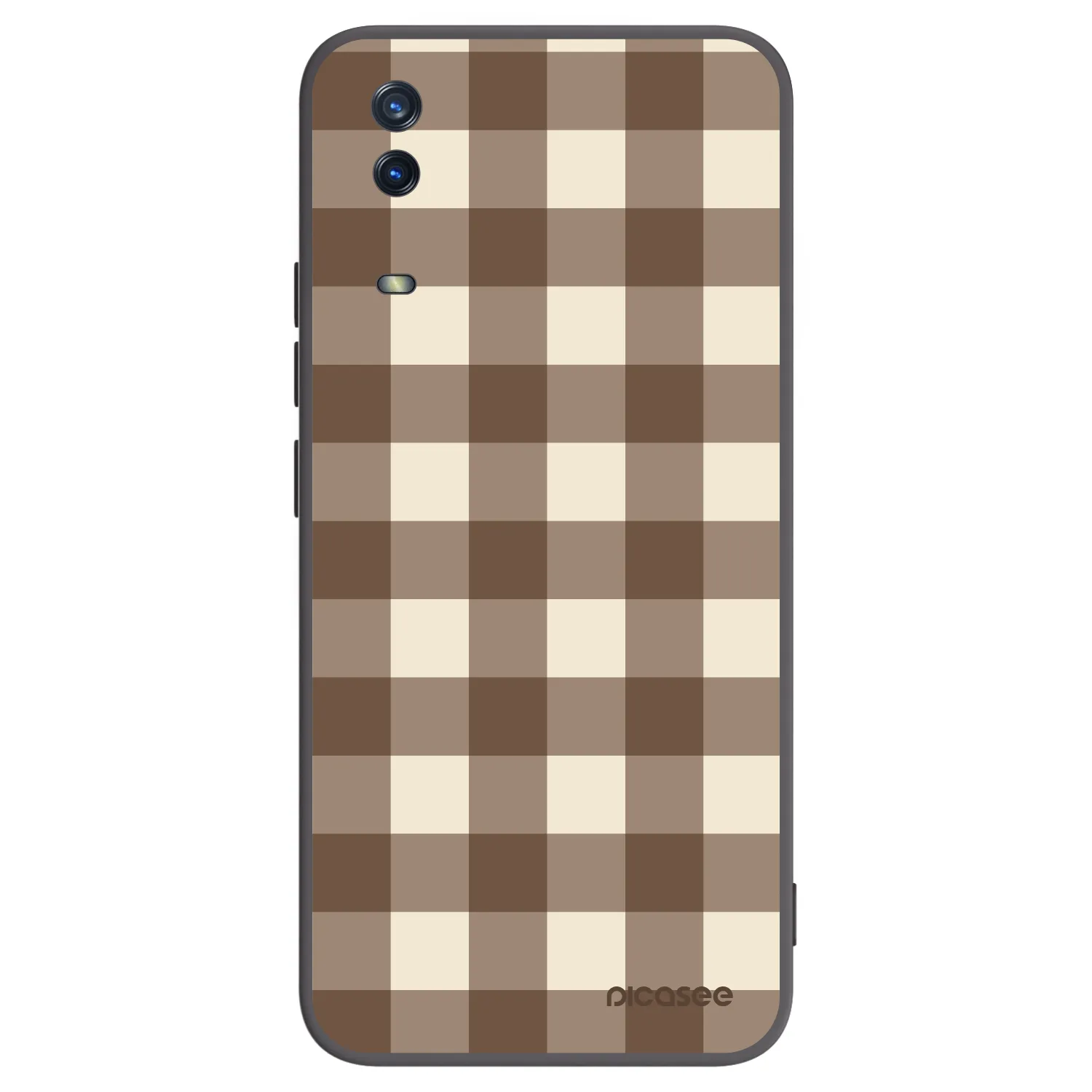 Picasee silikonový černý obal pro Vivo Y11s - Brown grid