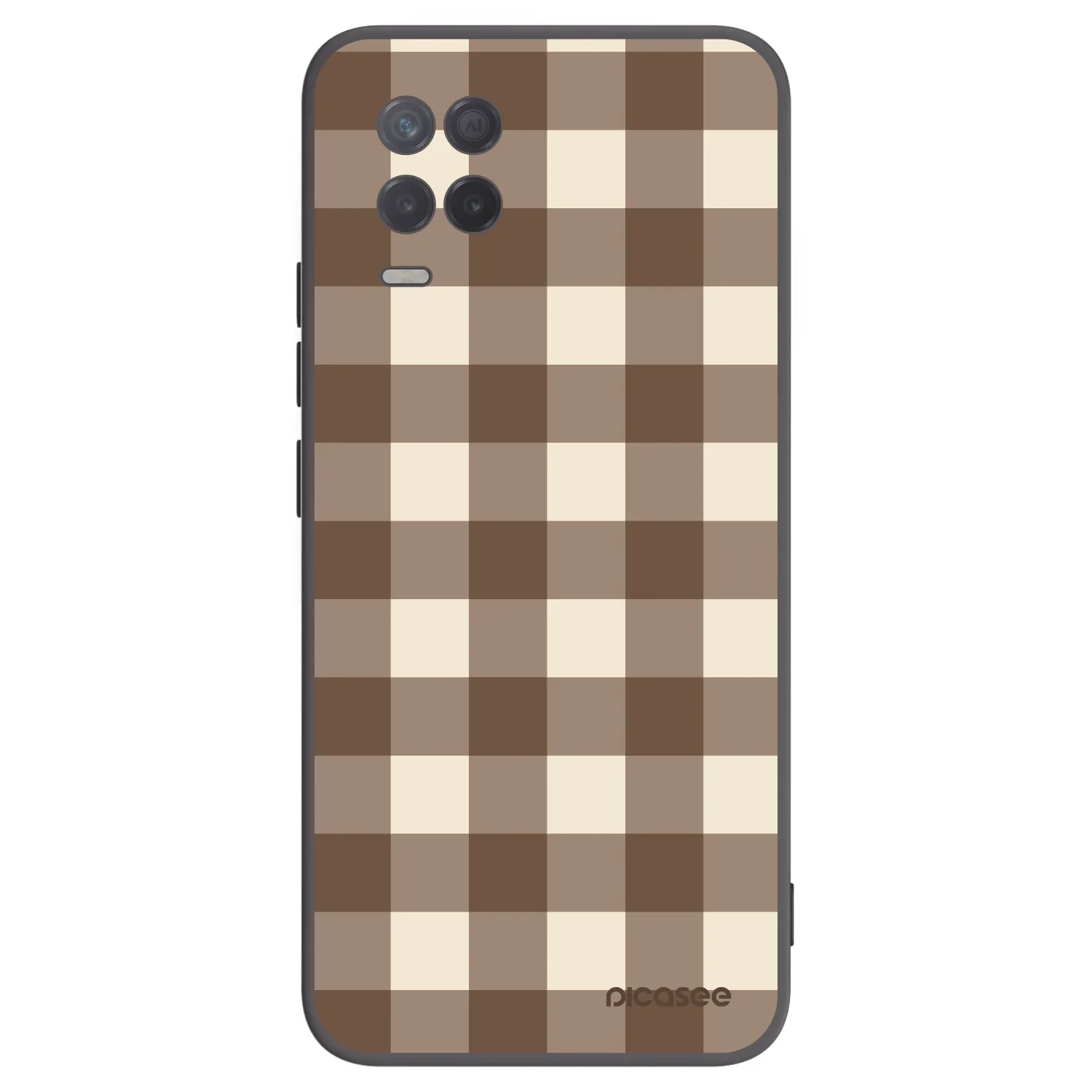 Picasee silikonový černý obal pro Realme 8 5G - Brown grid