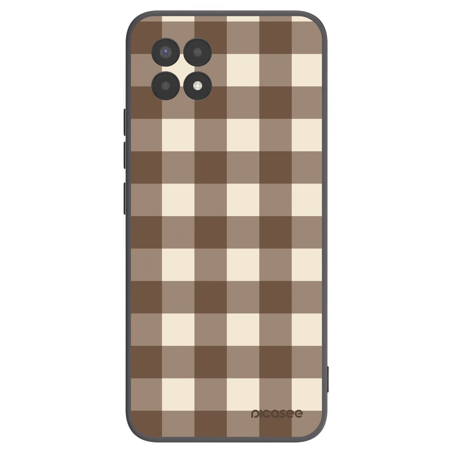 Picasee silikonový černý obal pro Realme 8i - Brown grid