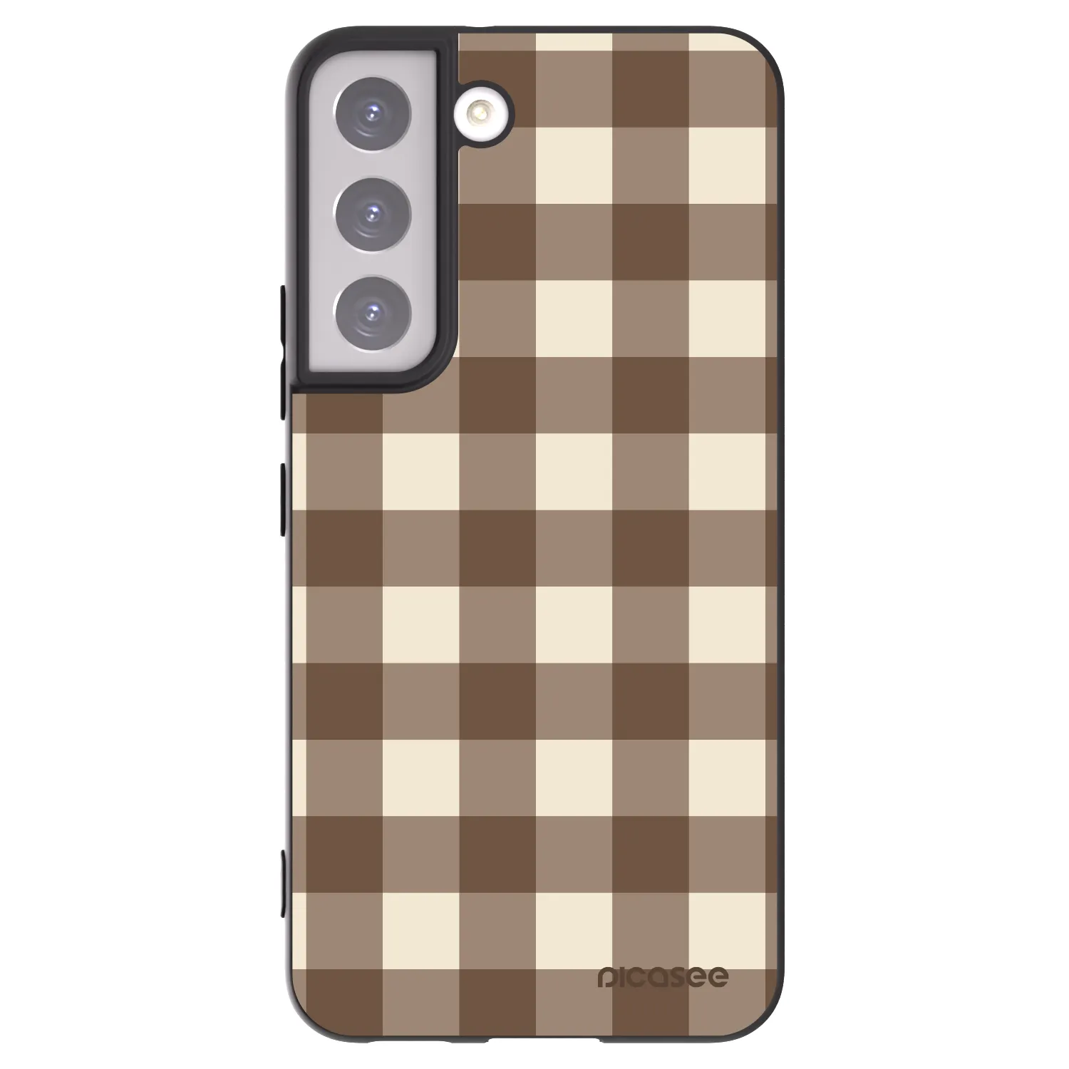 Picasee silikonový černý obal pro Samsung Galaxy S22 5G - Brown grid