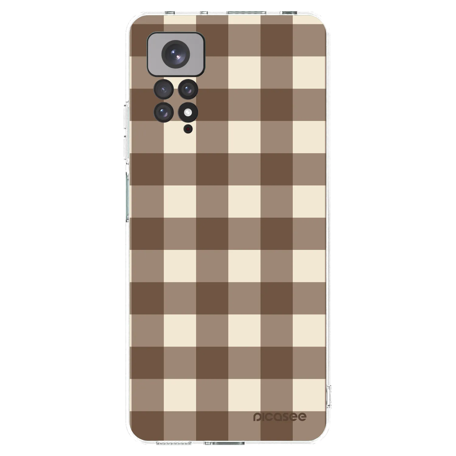 Picasee silikonový průhledný obal pro Xiaomi Redmi Note 11 - Brown grid