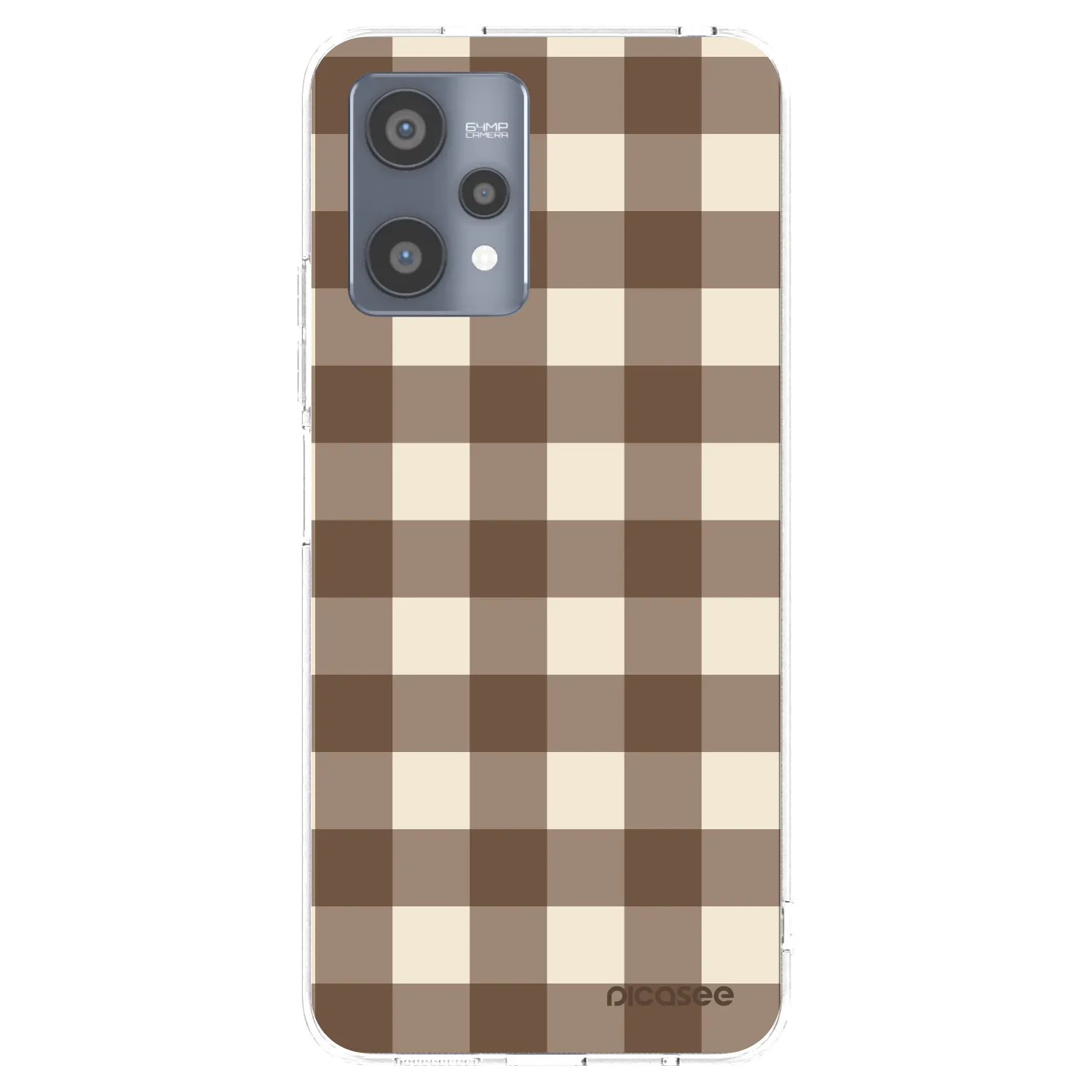 Picasee silikonový průhledný obal pro Realme 9 Pro 5G - Brown grid