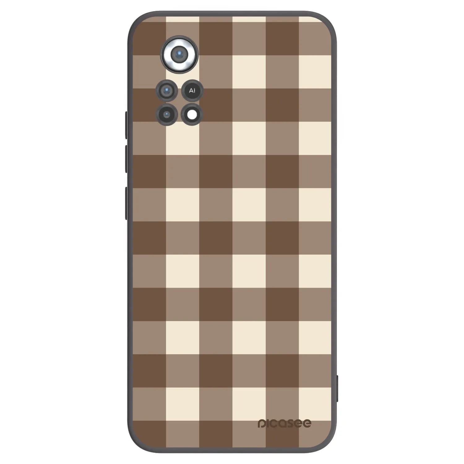 Picasee silikonový černý obal pro Xiaomi Poco X4 Pro 5G - Brown grid