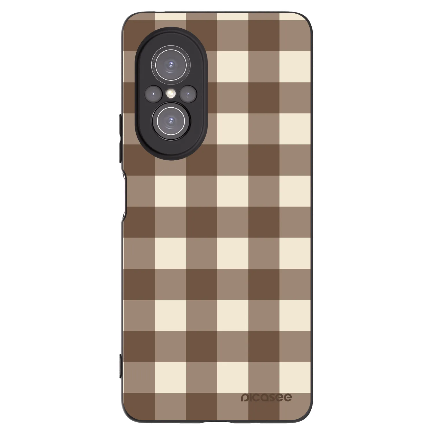 Picasee silikonový černý obal pro Huawei Nova 9 SE - Brown grid