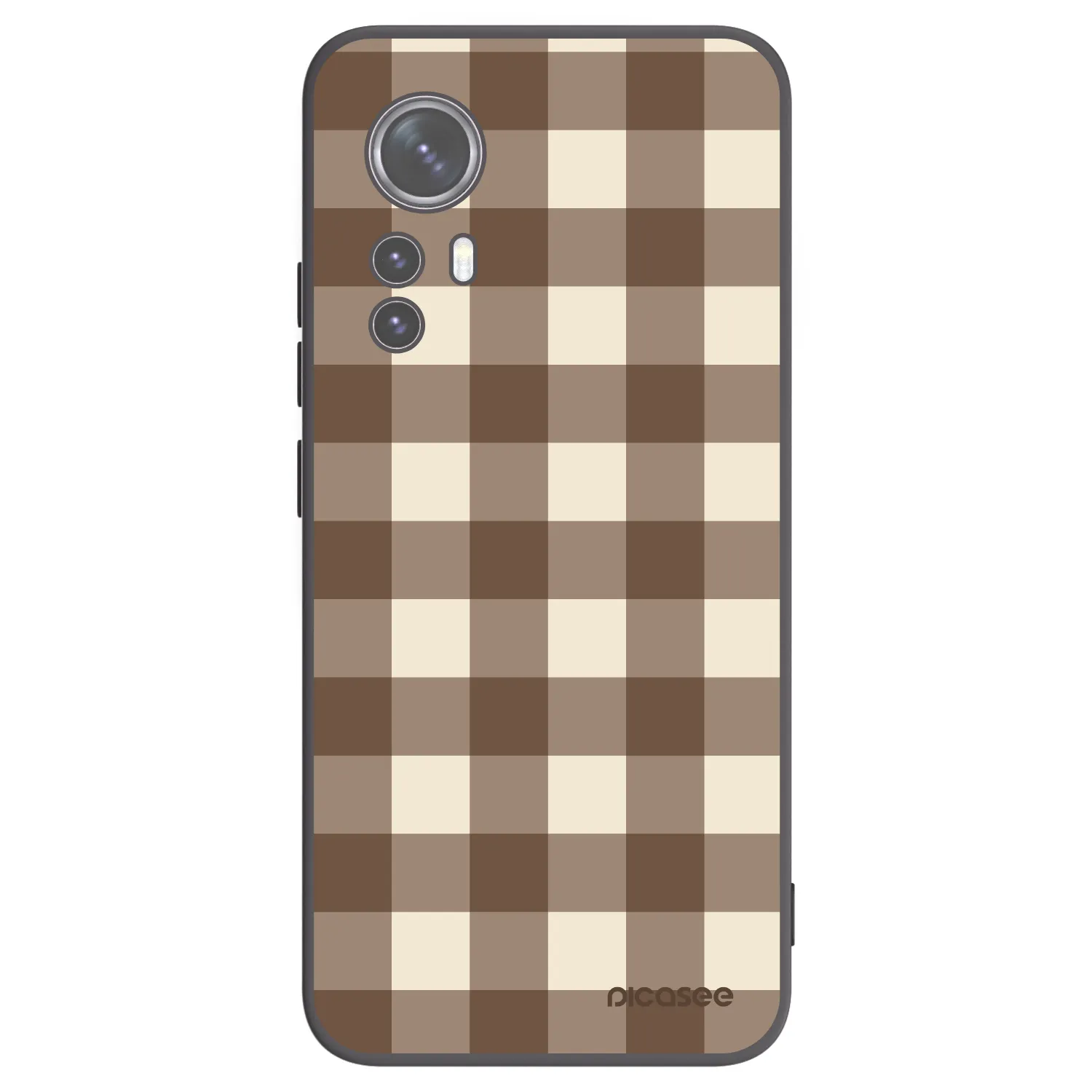 Picasee silikonový černý obal pro Xiaomi 12 - Brown grid