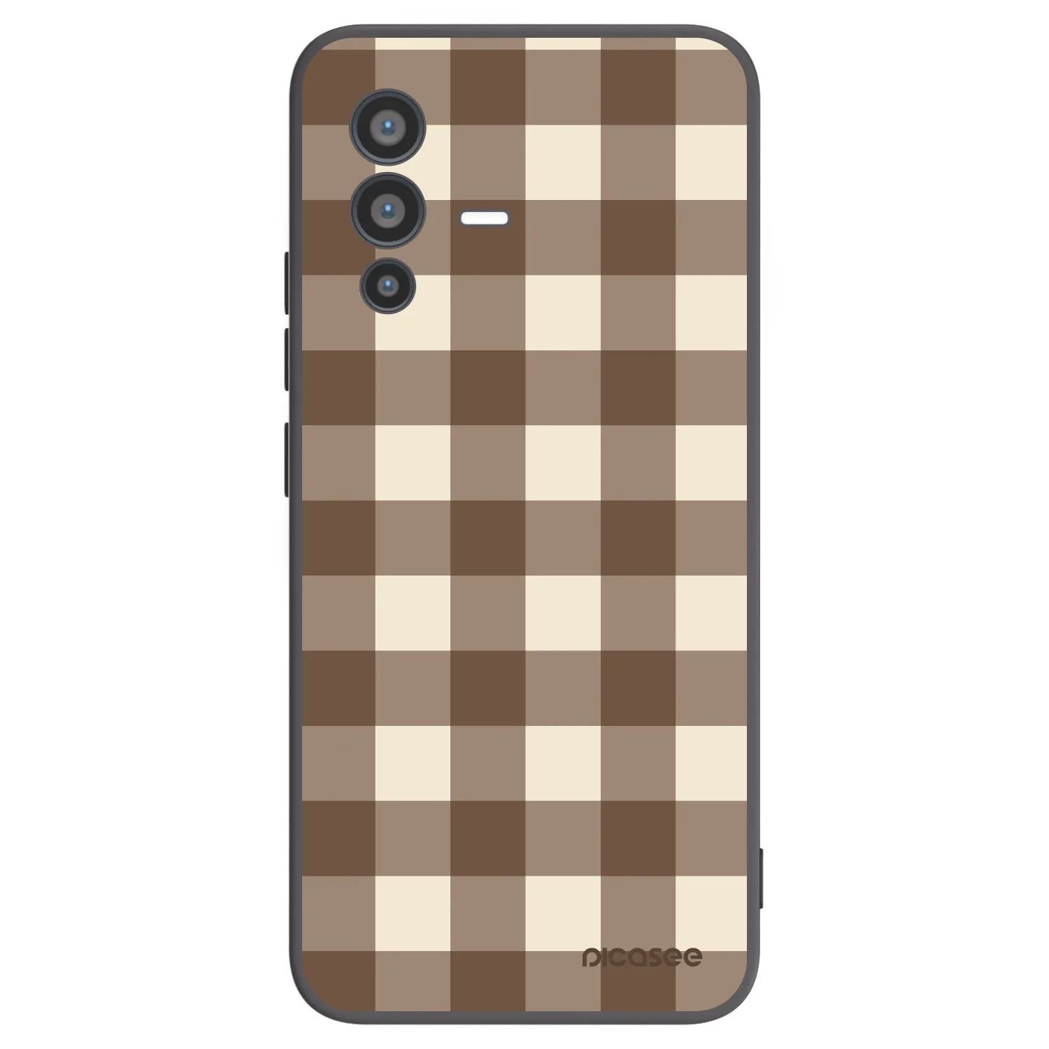 Picasee silikonový černý obal pro Vivo V23 5G - Brown grid